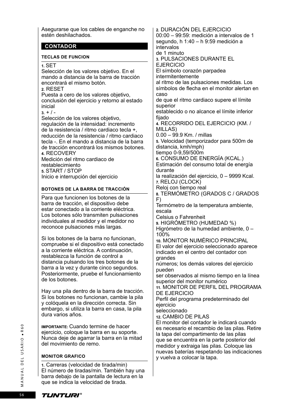 Tunturi R60 User Manual | Page 56 / 84