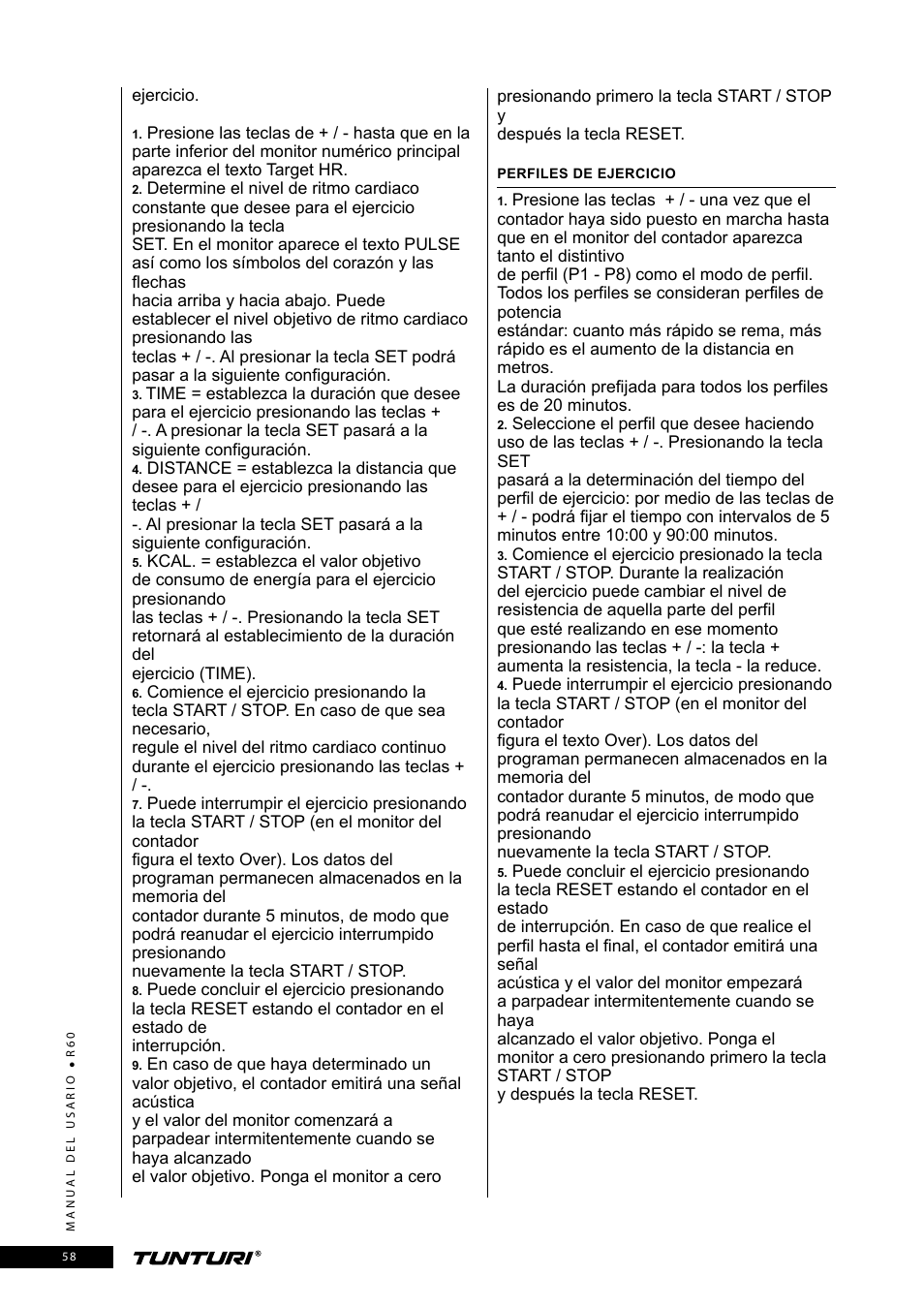 Tunturi R60 User Manual | Page 58 / 84
