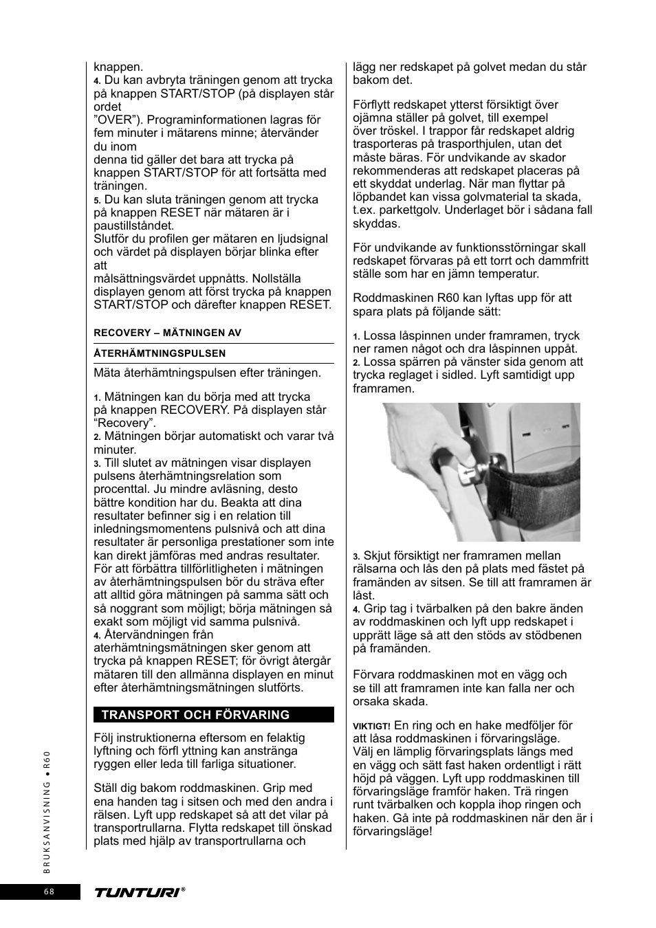 Tunturi R60 User Manual | Page 68 / 84