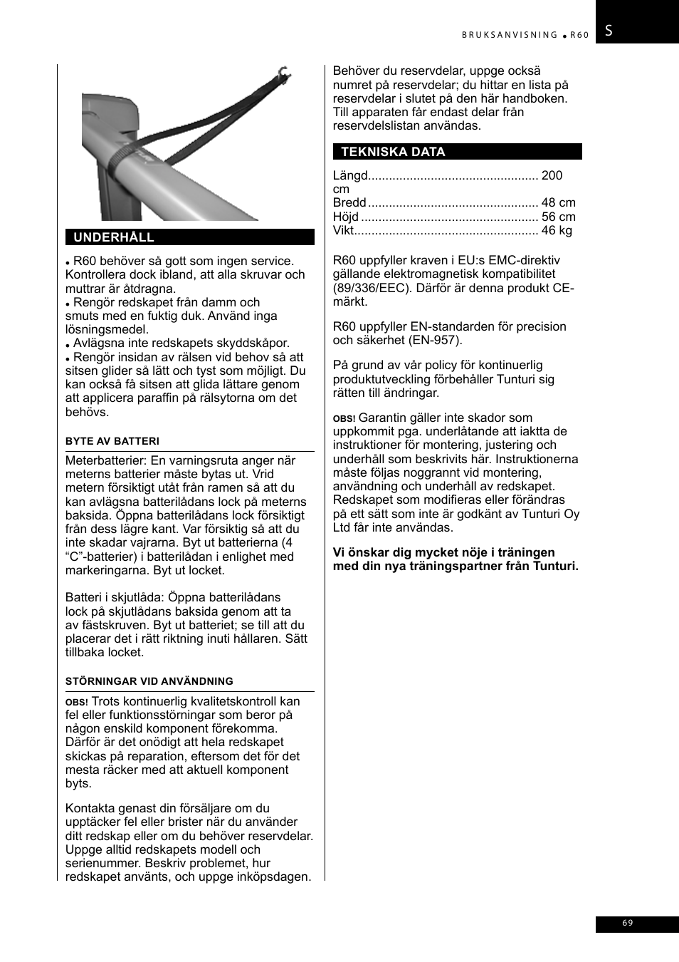 Tunturi R60 User Manual | Page 69 / 84