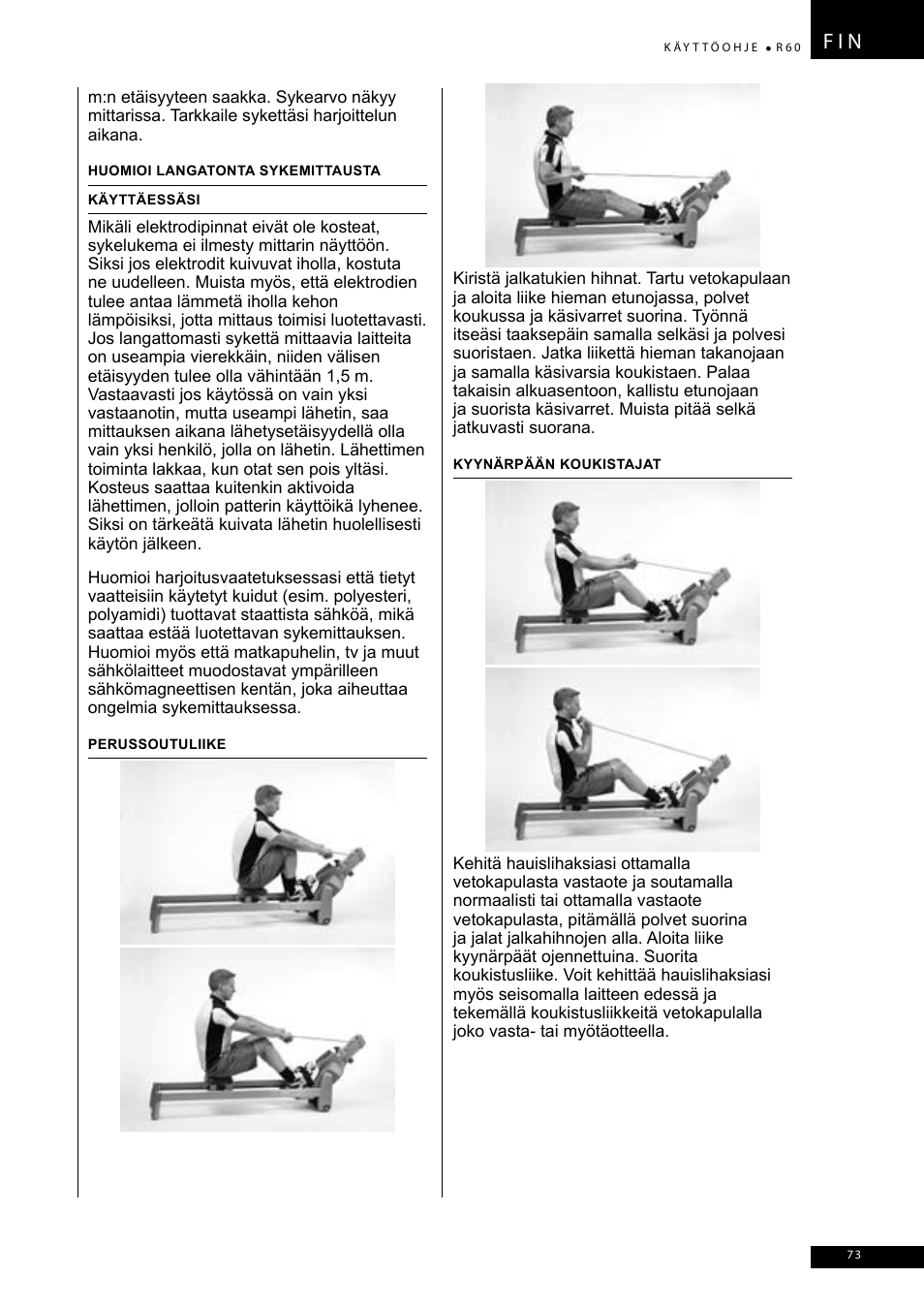 F i n | Tunturi R60 User Manual | Page 73 / 84