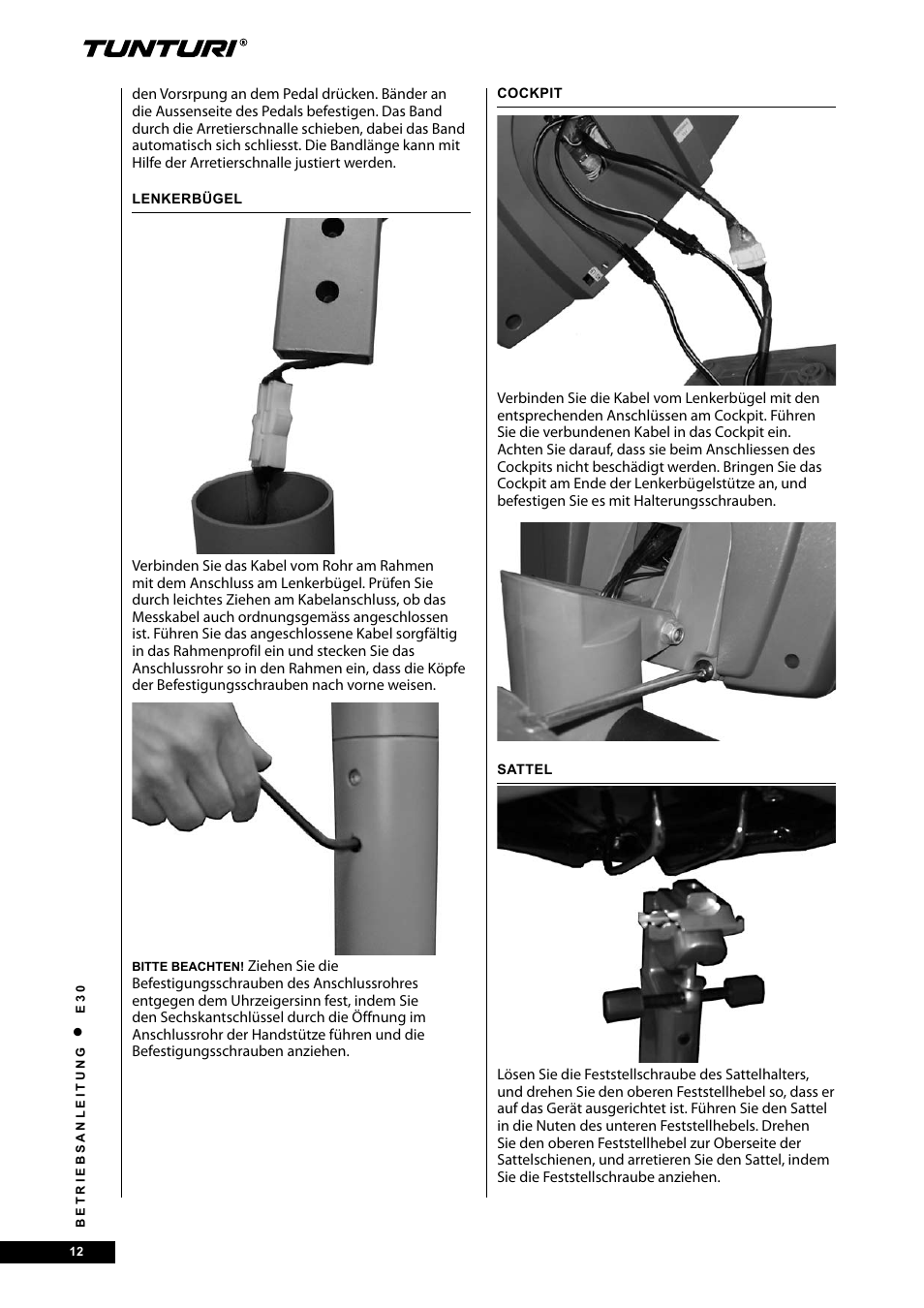 Tunturi E30 User Manual | Page 12 / 72