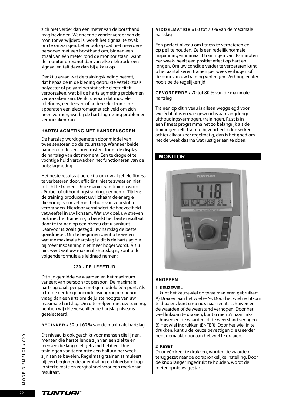 Tunturi C20 User Manual | Page 22 / 56