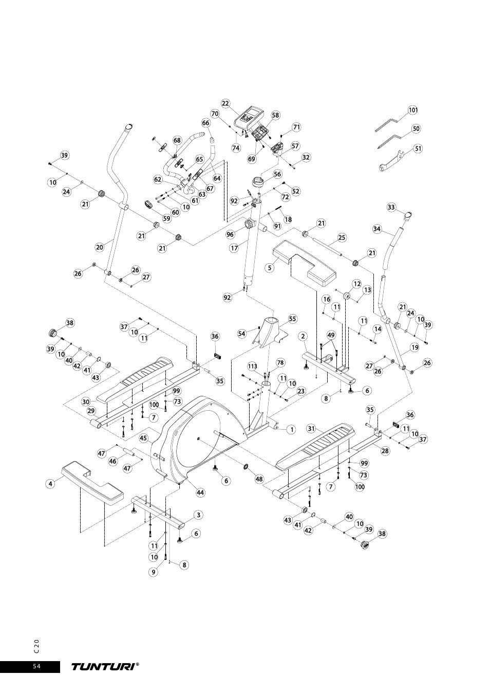 Tunturi C20 User Manual | Page 54 / 56