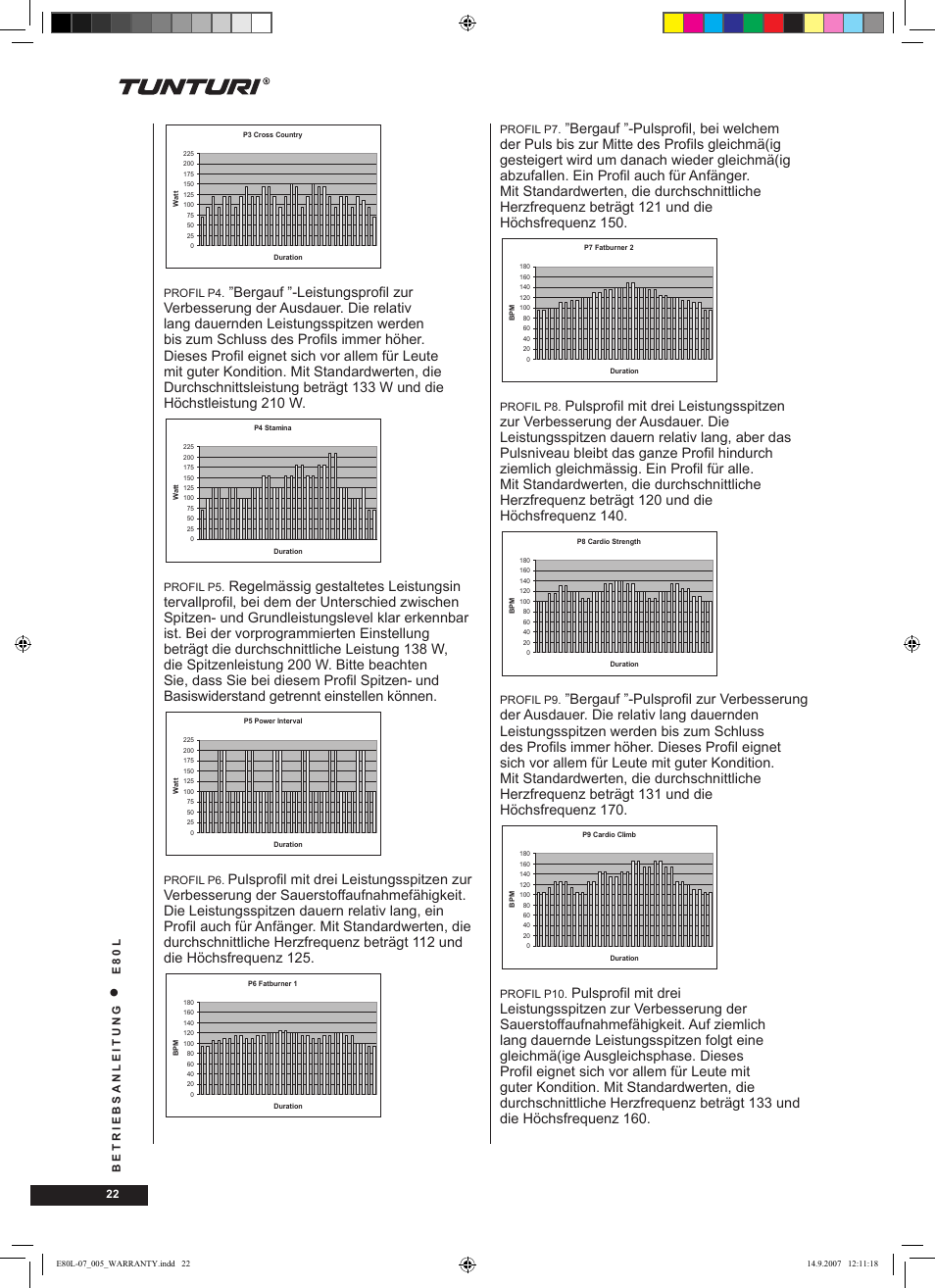 Tunturi E80L User Manual | Page 22 / 114