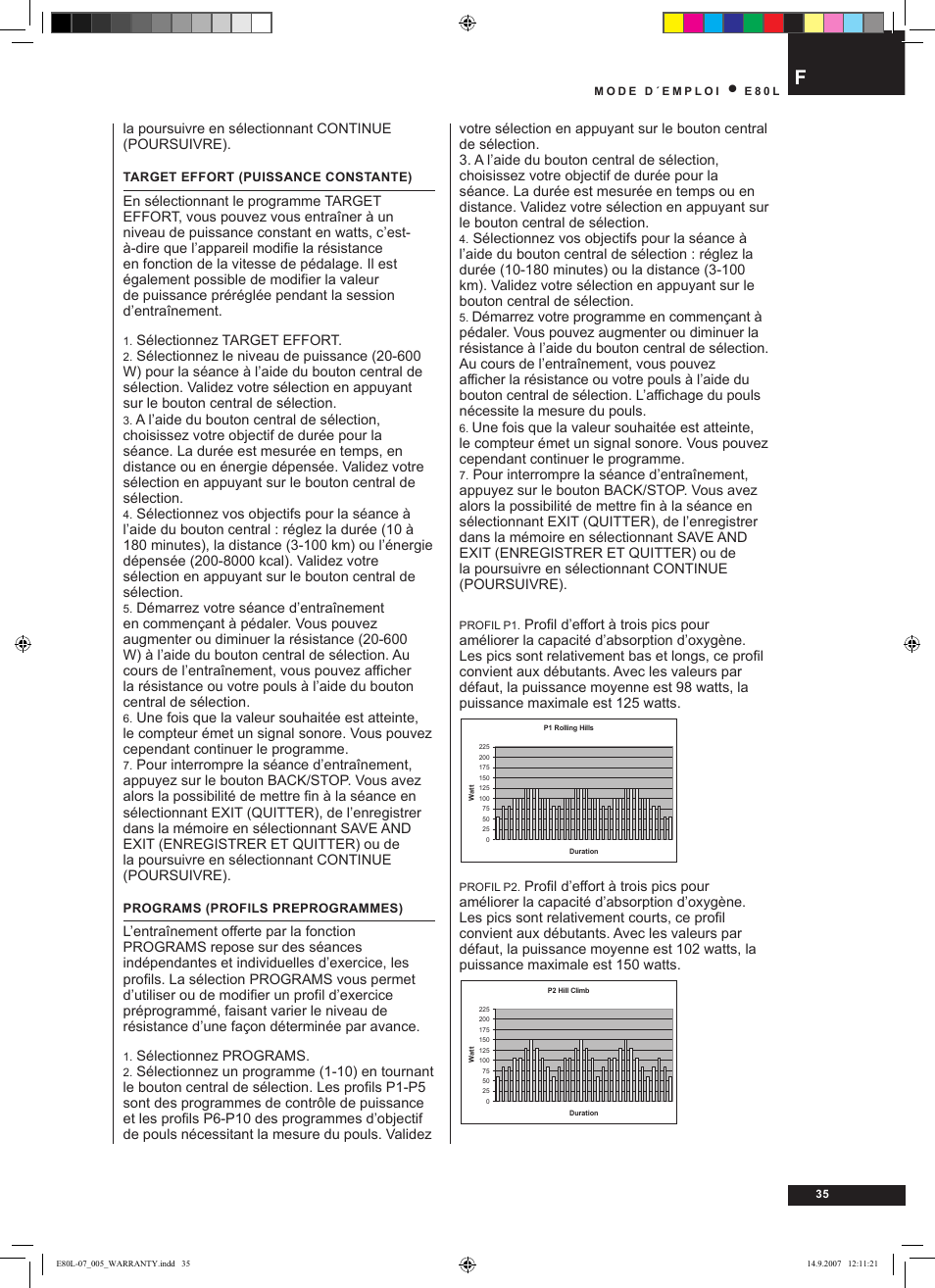 Tunturi E80L User Manual | Page 35 / 114