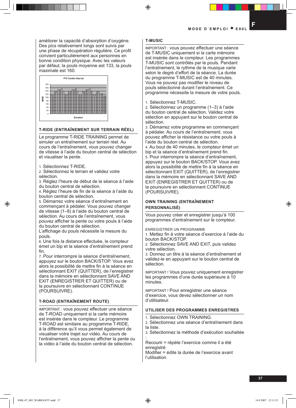 Tunturi E80L User Manual | Page 37 / 114