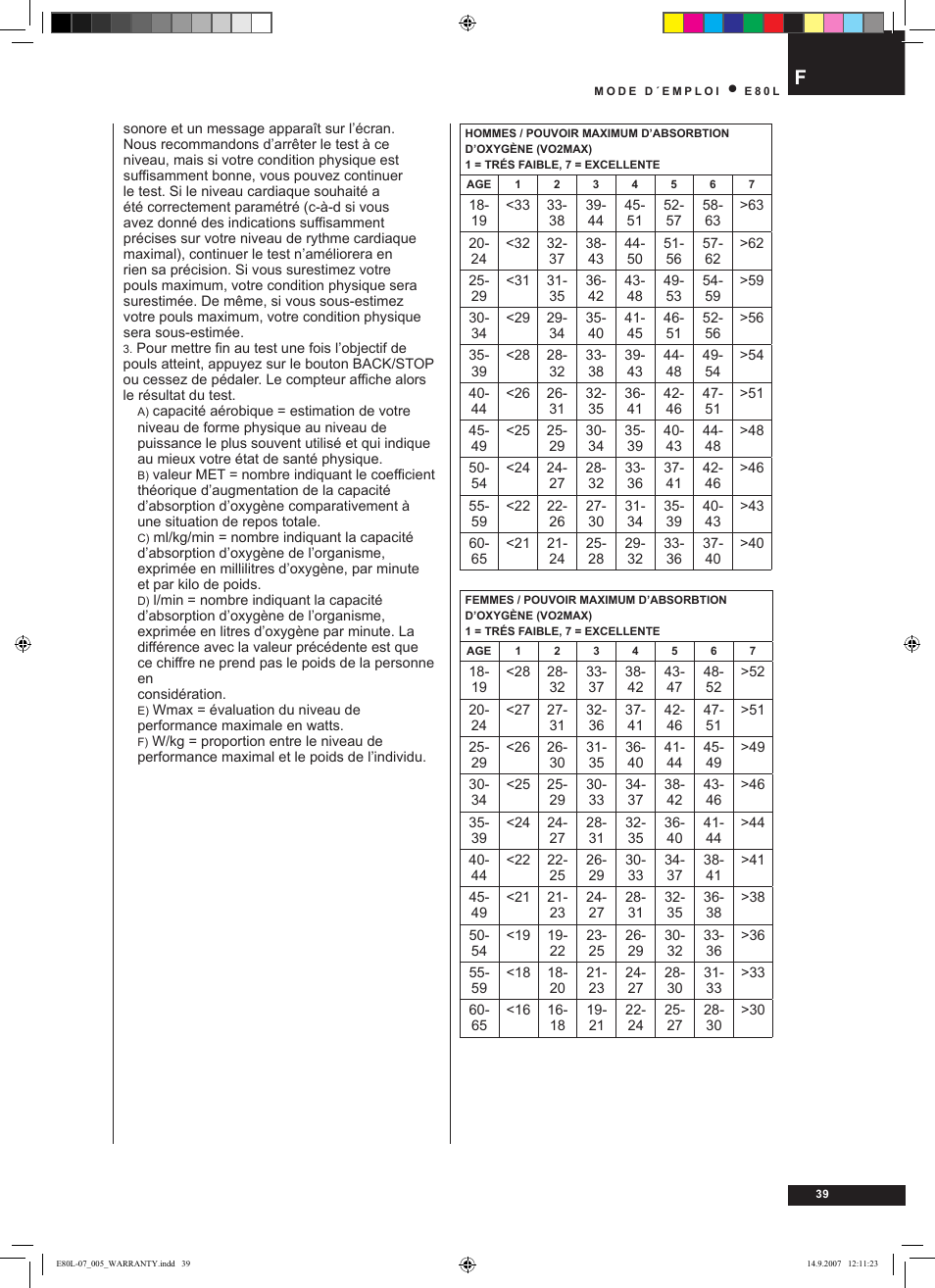 Tunturi E80L User Manual | Page 39 / 114