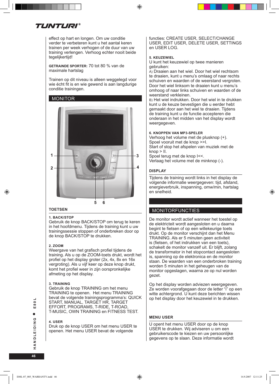 Tunturi E80L User Manual | Page 46 / 114