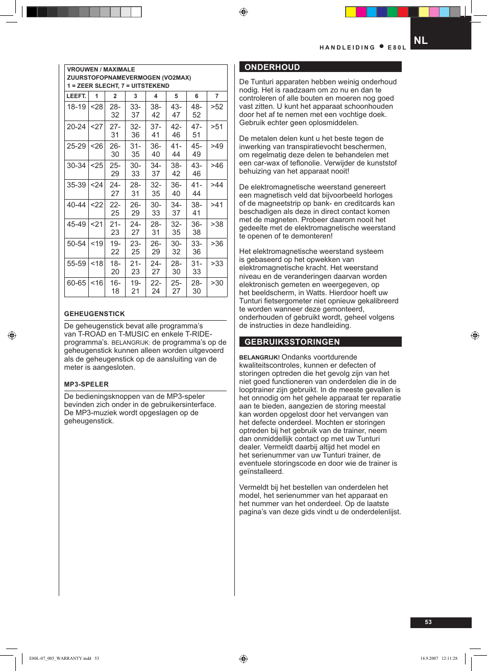 Tunturi E80L User Manual | Page 53 / 114