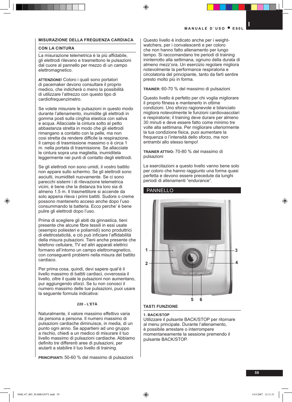 Tunturi E80L User Manual | Page 59 / 114