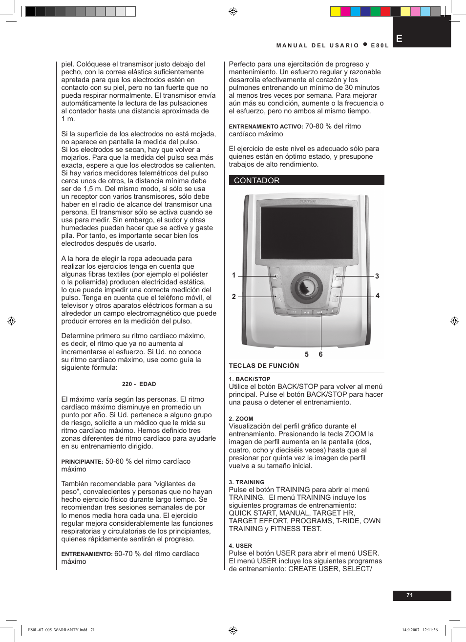 Tunturi E80L User Manual | Page 71 / 114