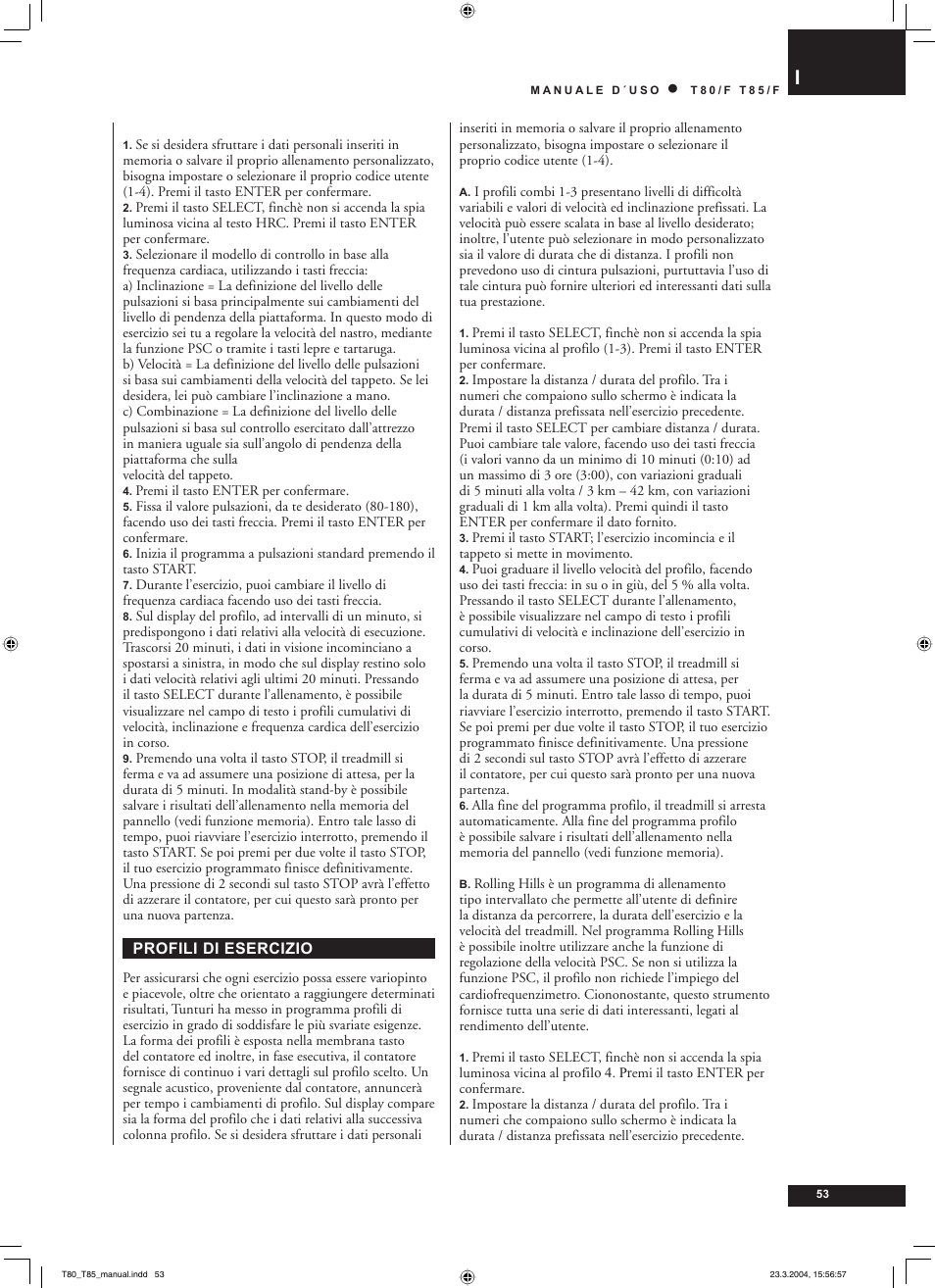 Tunturi T85/F User Manual | Page 53 / 120
