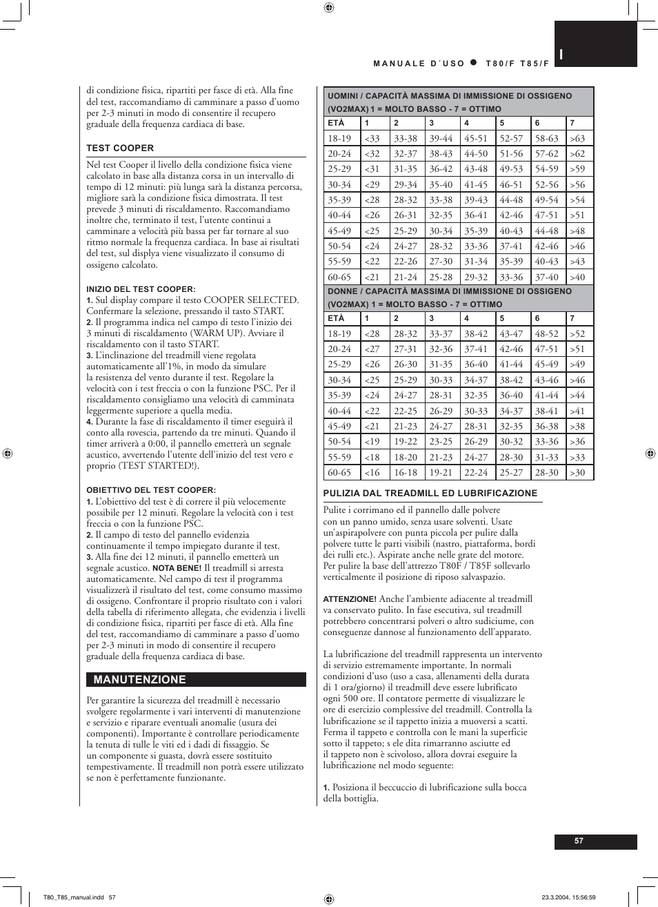 Tunturi T85/F User Manual | Page 57 / 120