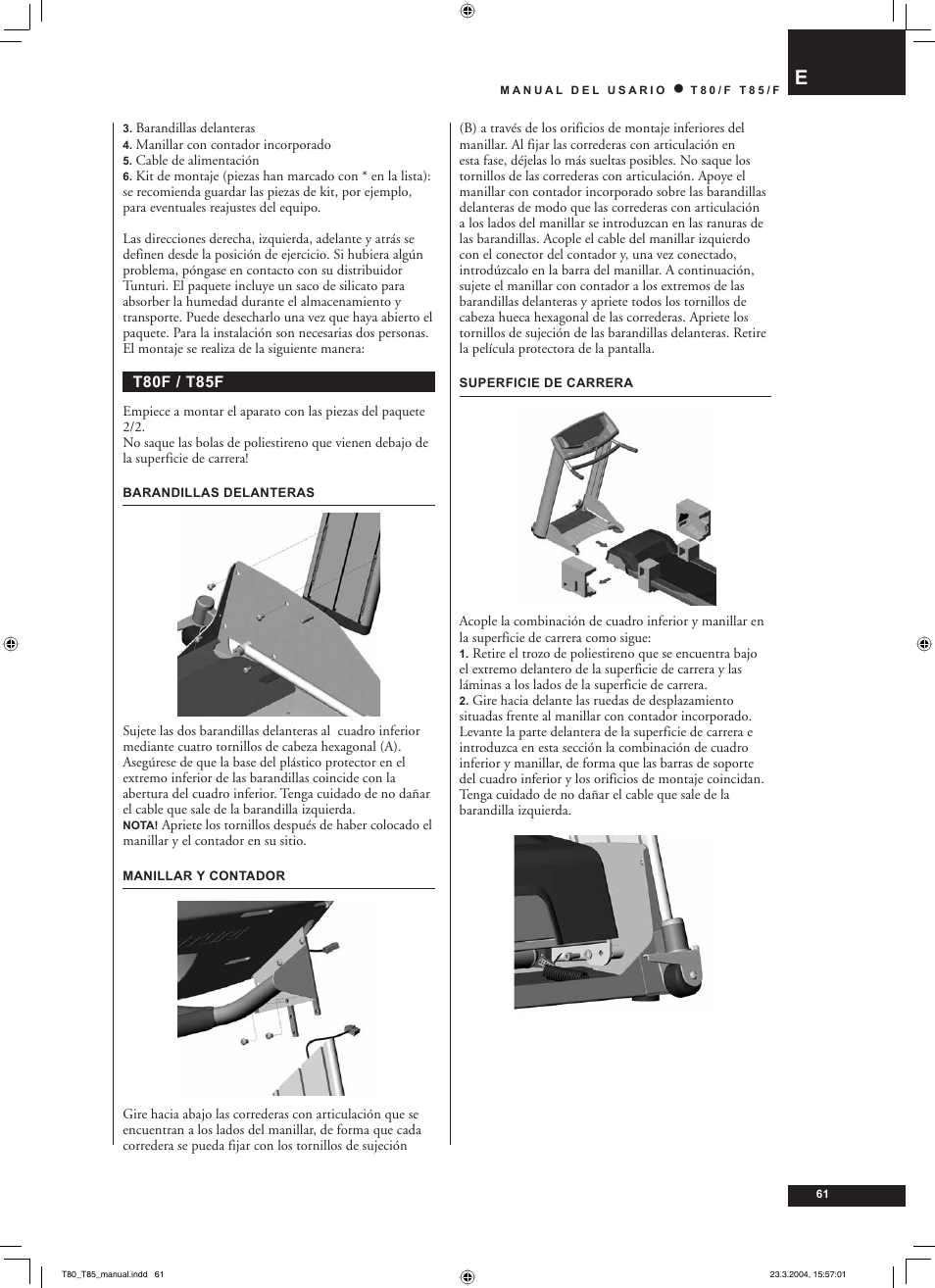 Tunturi T85/F User Manual | Page 61 / 120