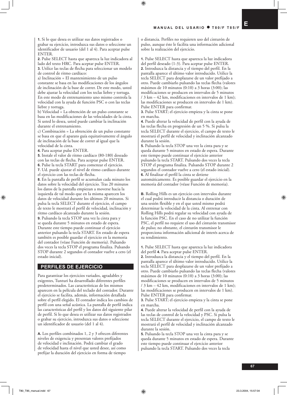 Tunturi T85/F User Manual | Page 67 / 120