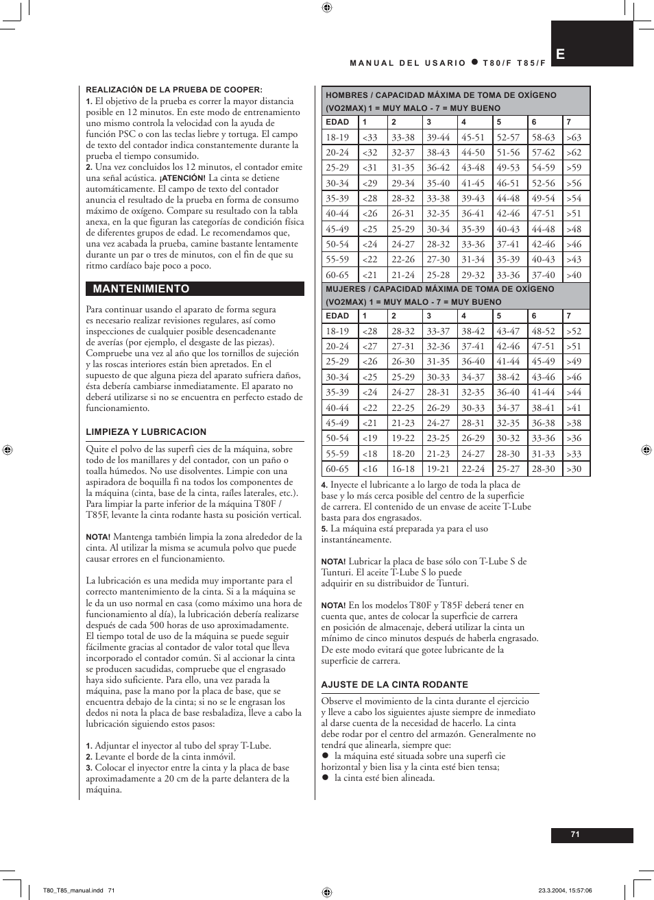 Tunturi T85/F User Manual | Page 71 / 120