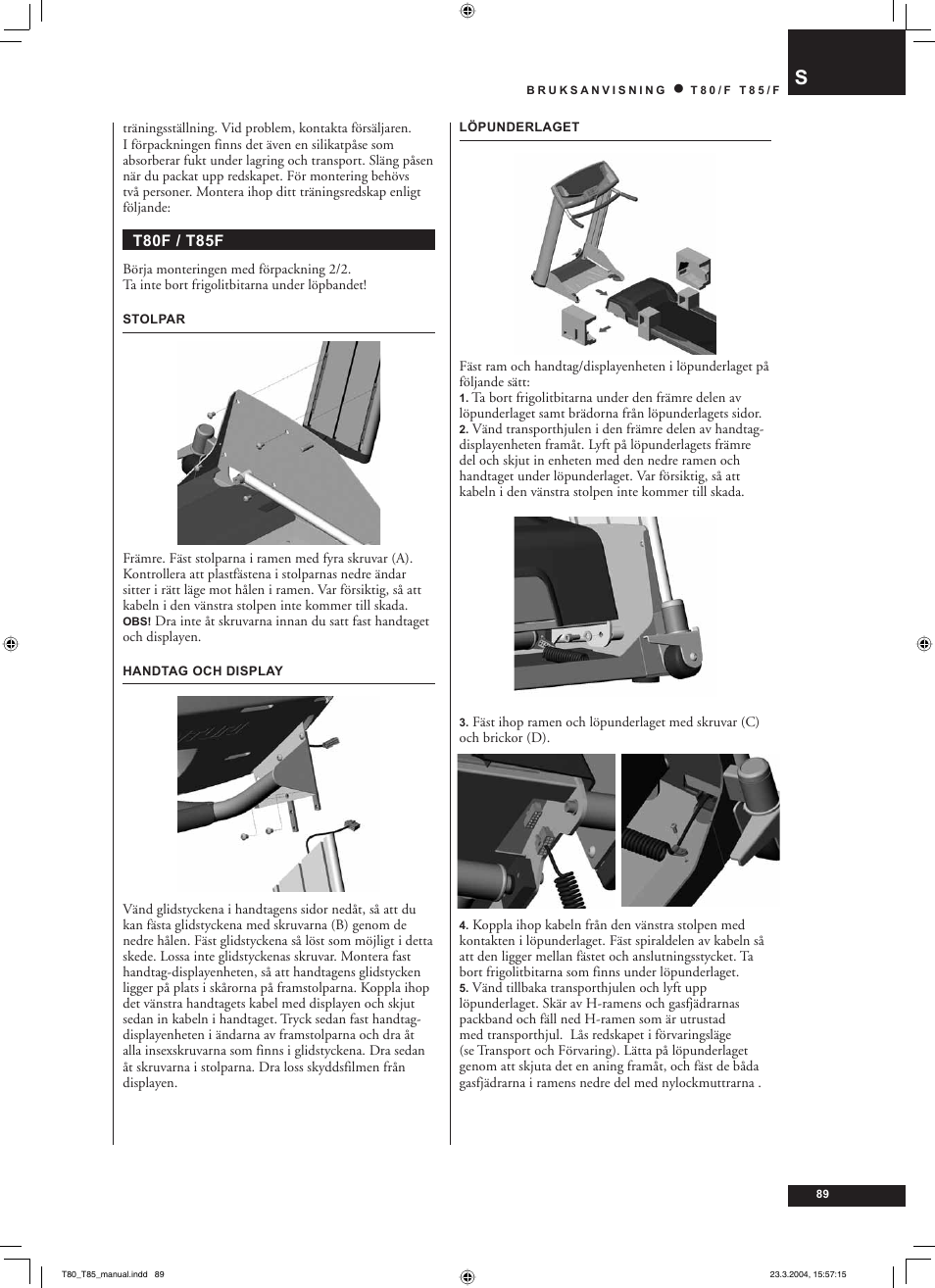 Tunturi T85/F User Manual | Page 89 / 120