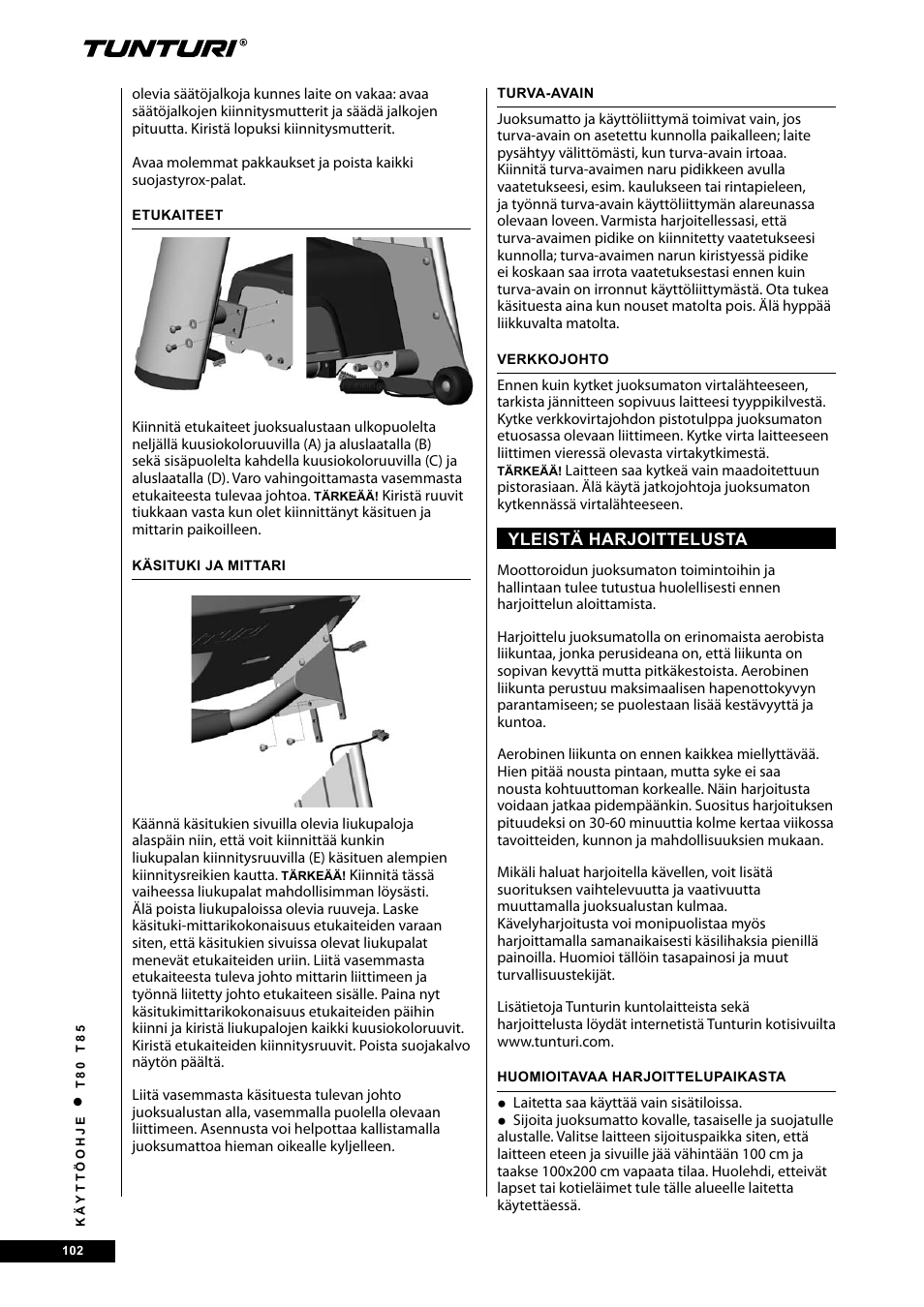 Tunturi T80 User Manual | Page 102 / 116