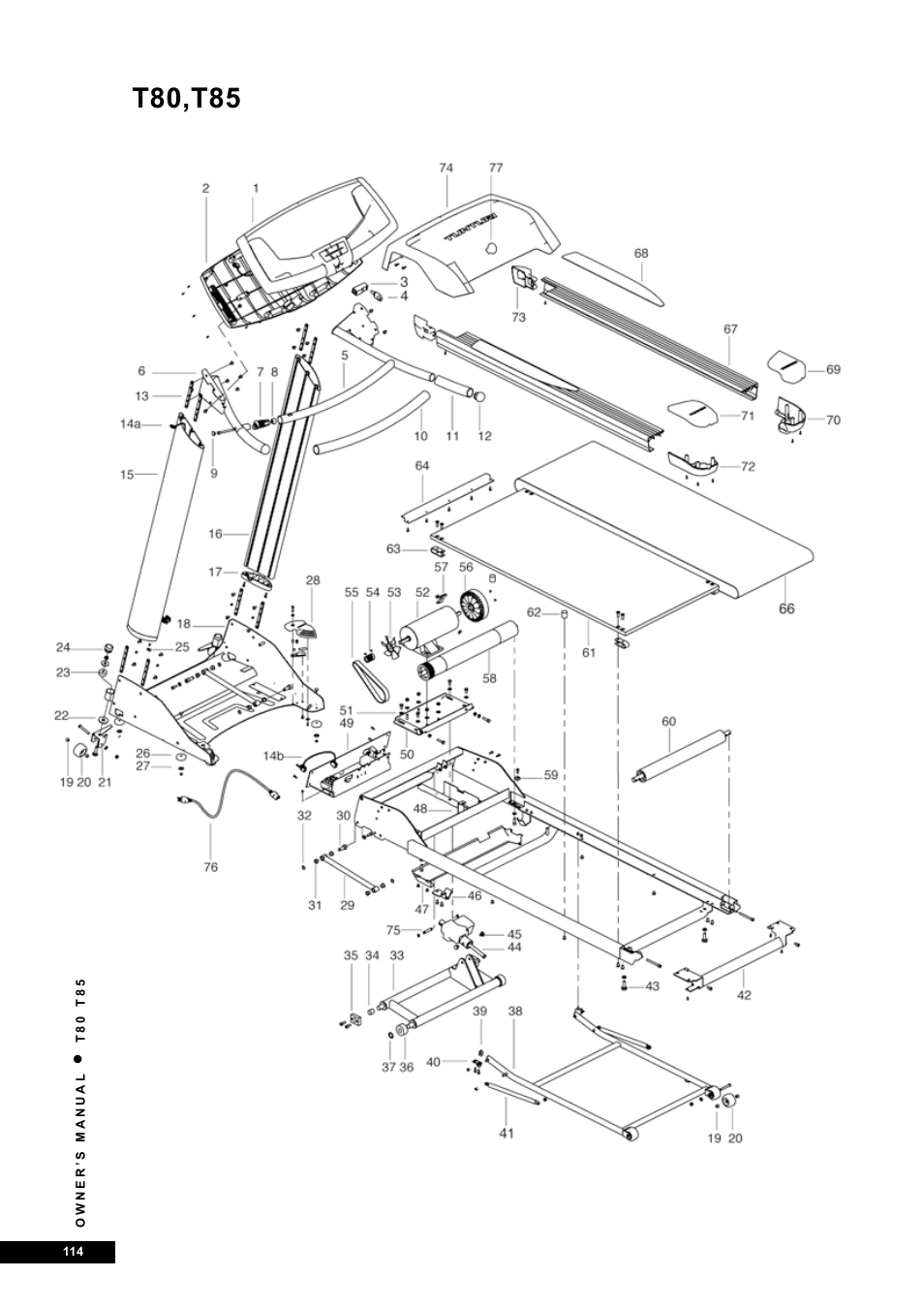 T80,t85 | Tunturi T80 User Manual | Page 114 / 116
