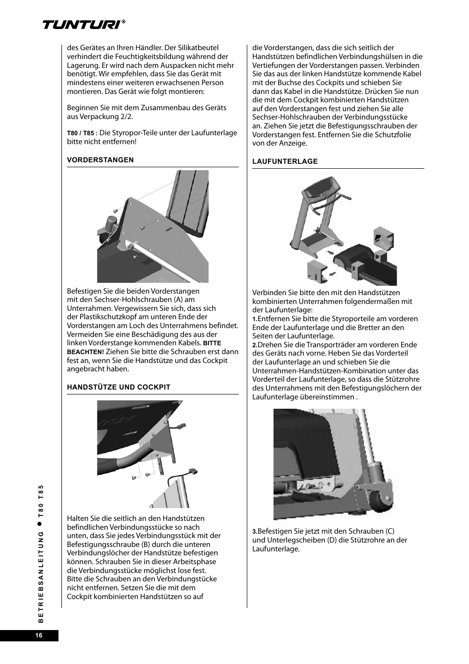 Tunturi T80 User Manual | Page 16 / 116
