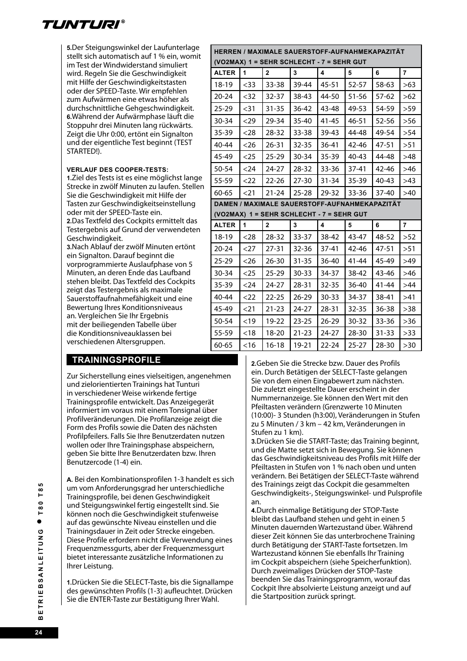 Tunturi T80 User Manual | Page 24 / 116