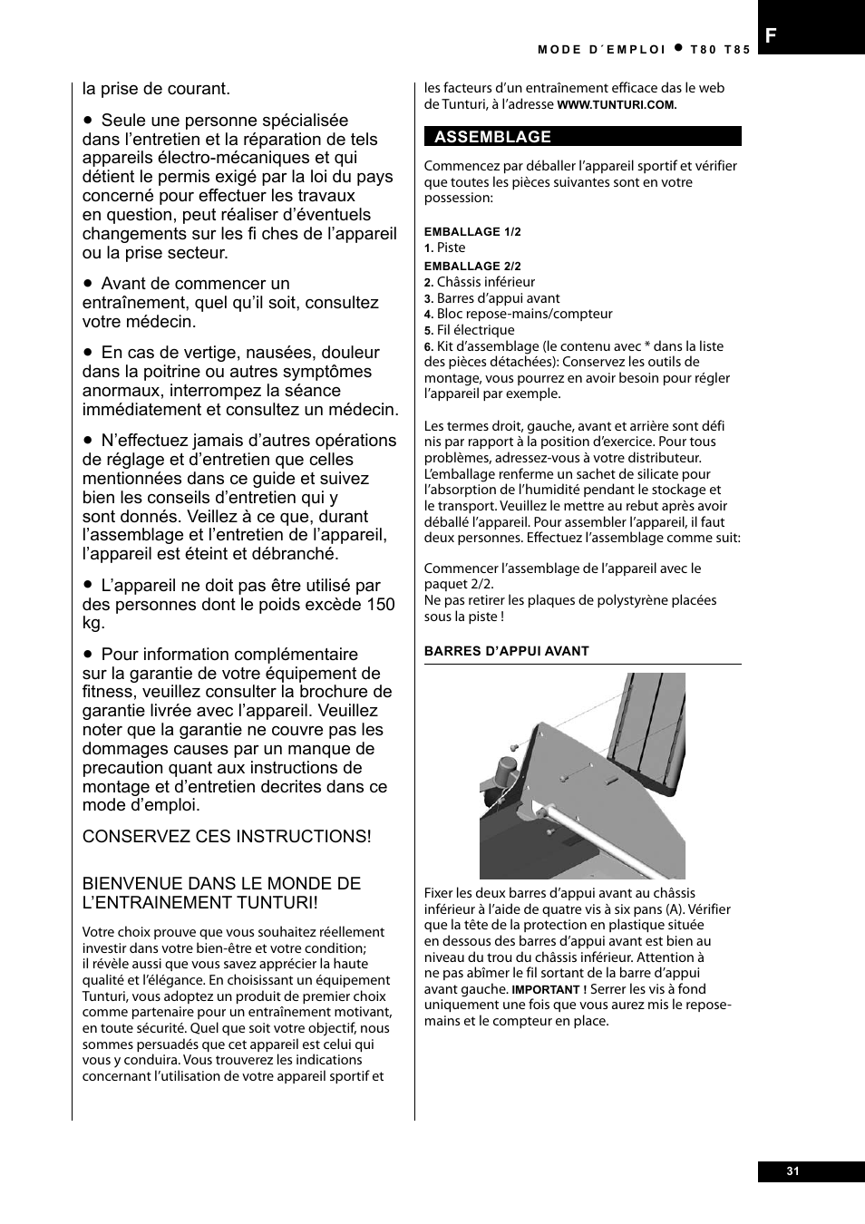 Tunturi T80 User Manual | Page 31 / 116