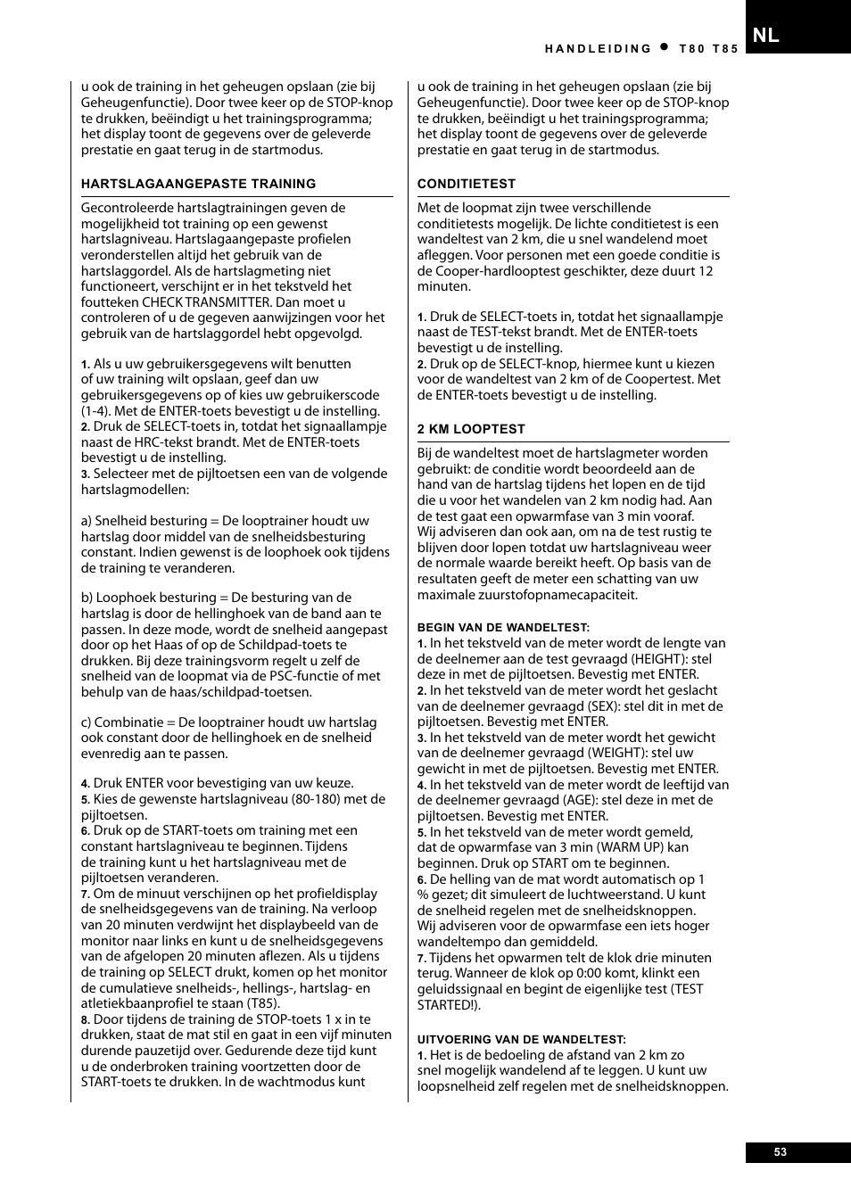 Tunturi T80 User Manual | Page 53 / 116