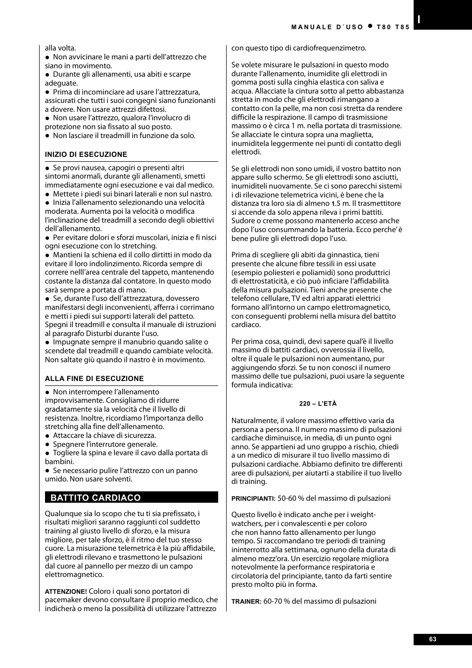 Tunturi T80 User Manual | Page 63 / 116