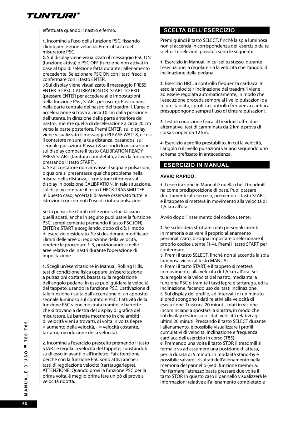 Tunturi T80 User Manual | Page 66 / 116