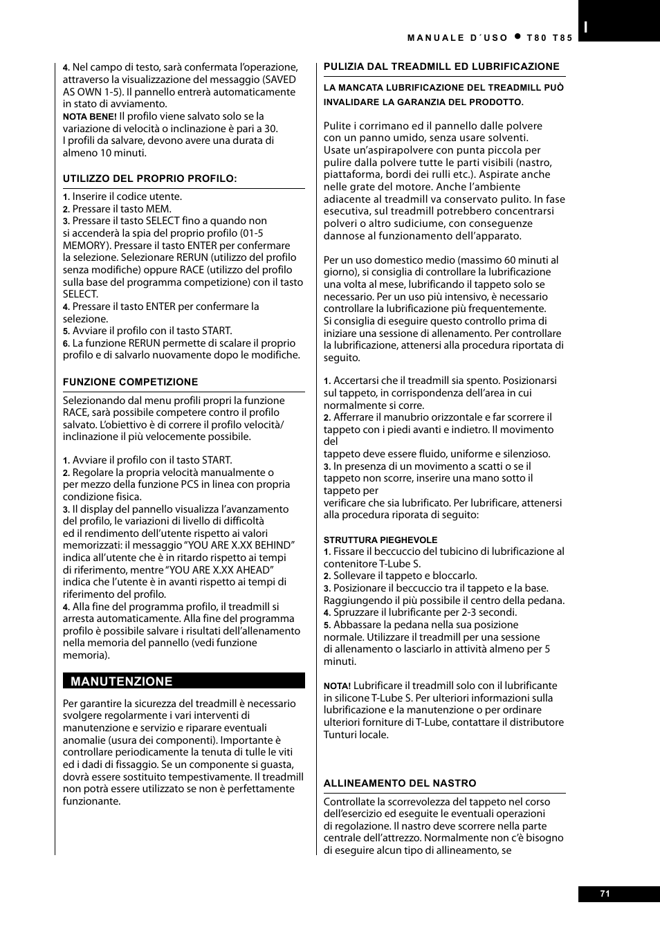 Tunturi T80 User Manual | Page 71 / 116