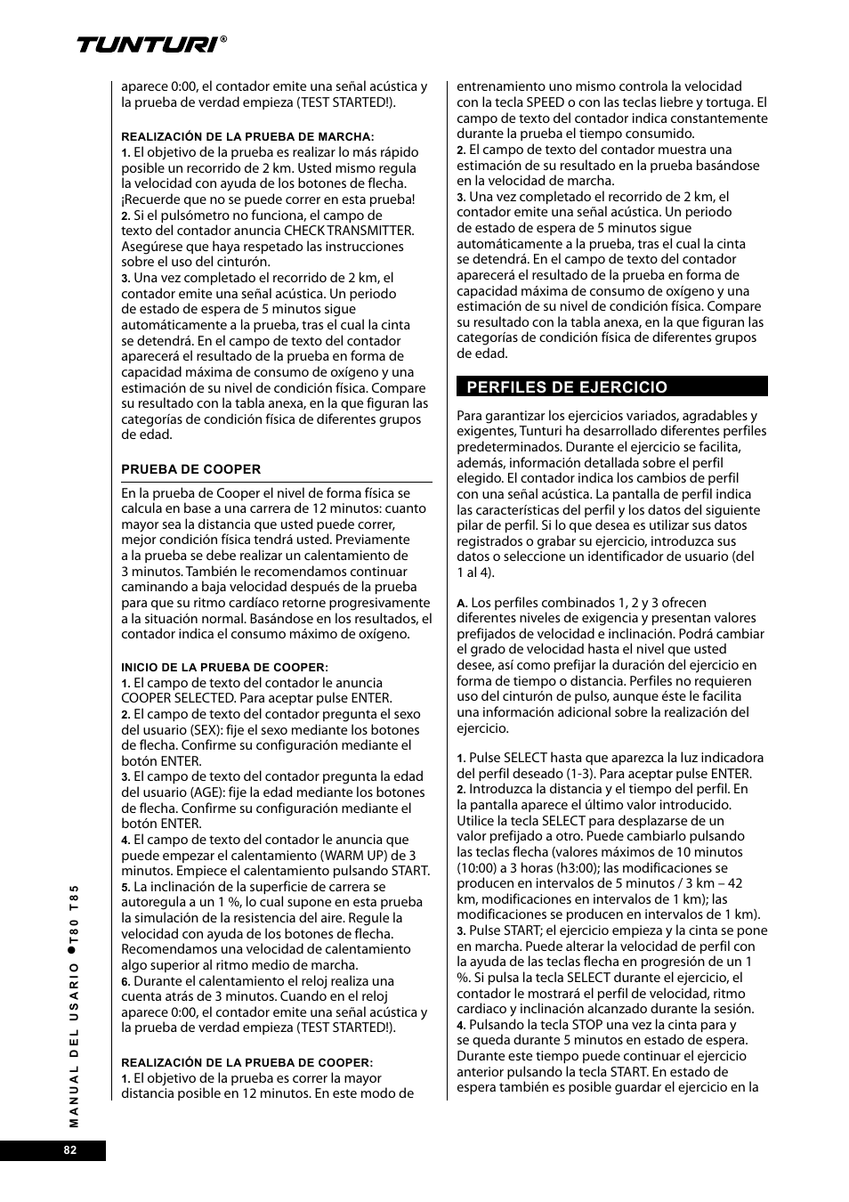 Tunturi T80 User Manual | Page 82 / 116