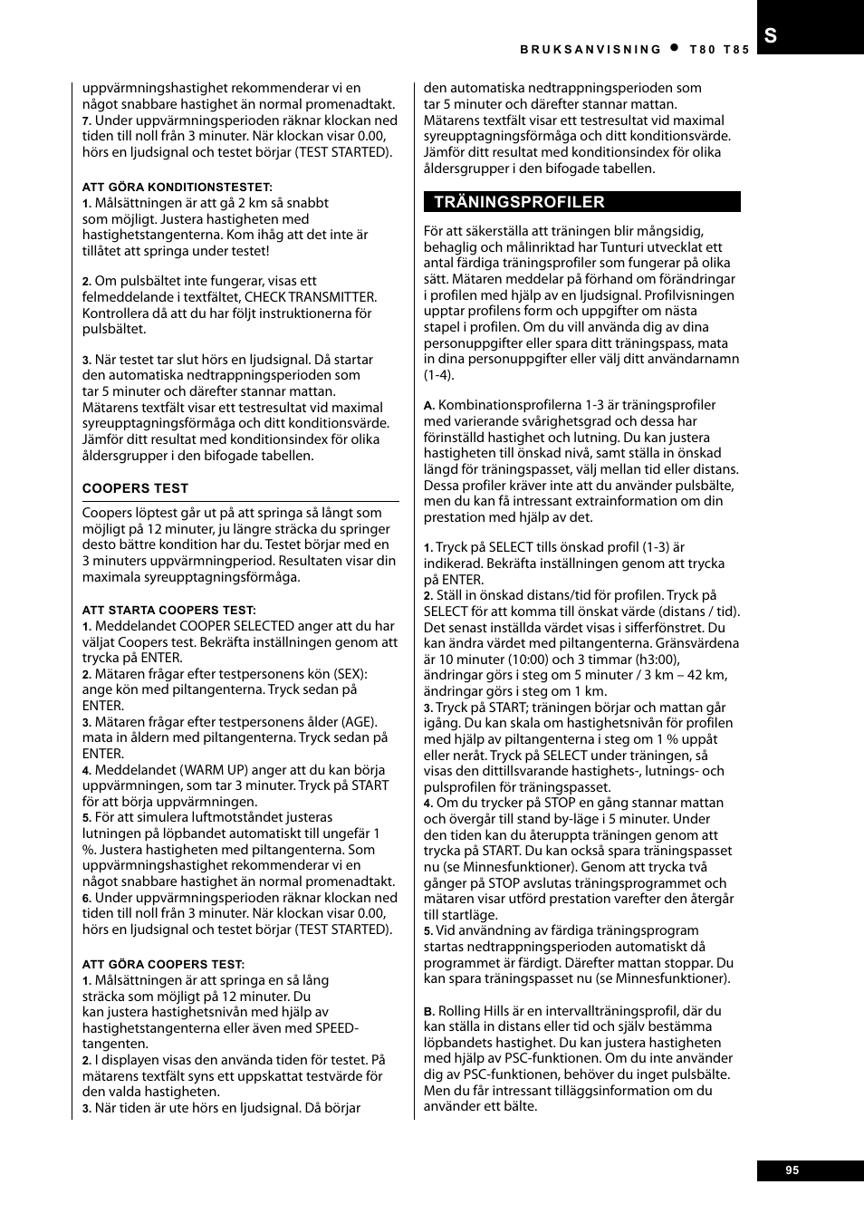 Tunturi T80 User Manual | Page 95 / 116