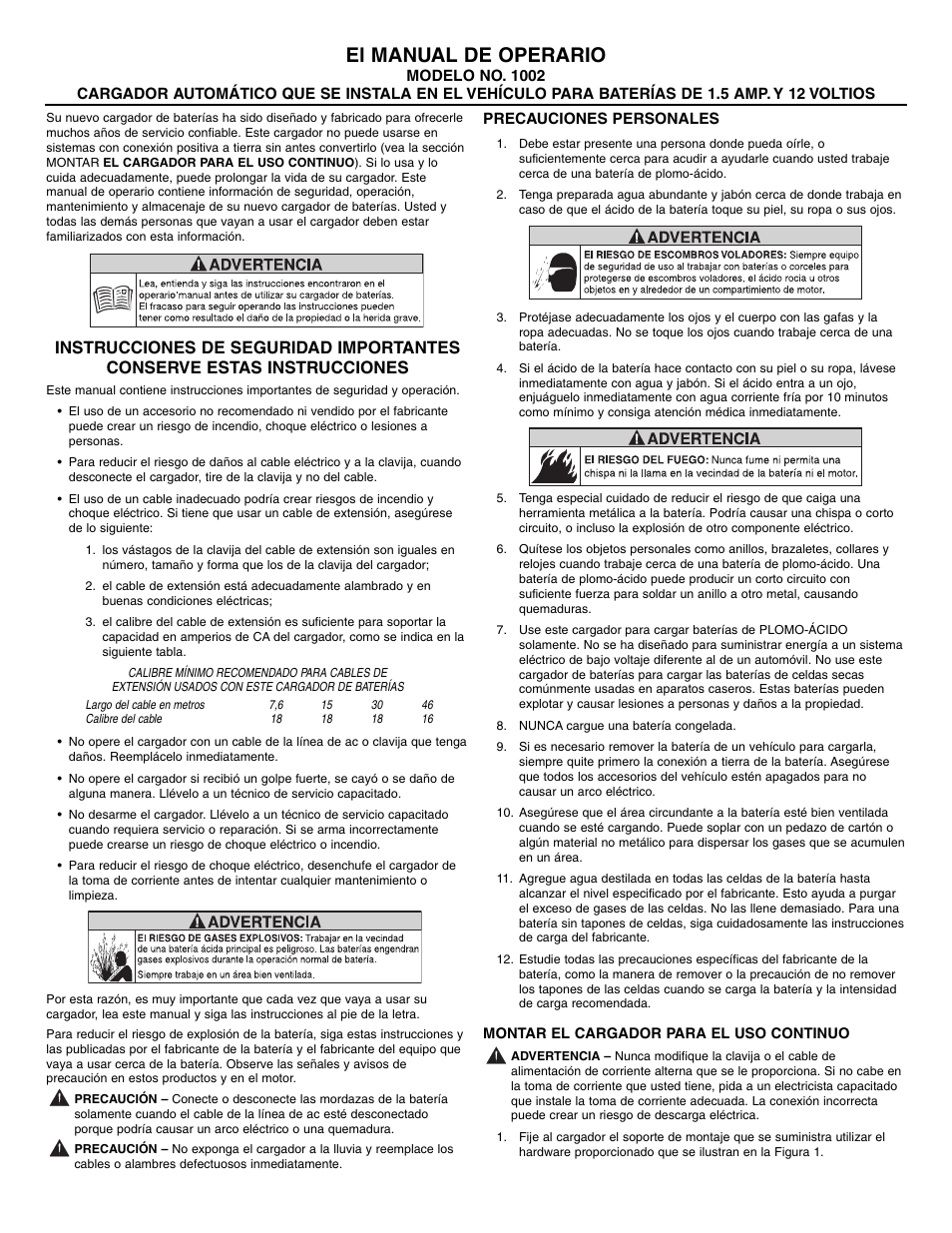 El manual de operario | T-Tech 1002 User Manual | Page 3 / 6