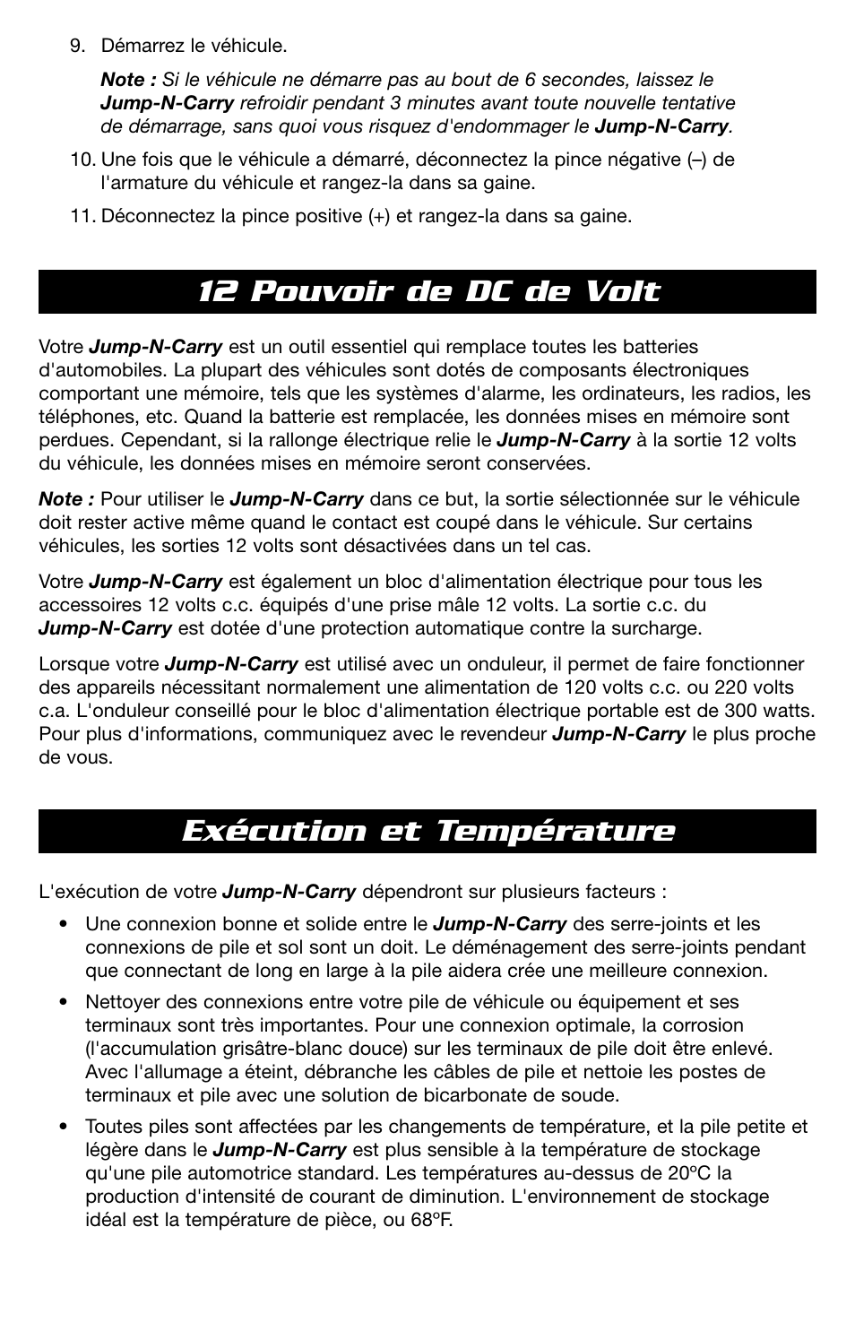 12 pouvoir de dc de volt exécution et température | T-Tech 12 Volt Power Supply & Jump Starter JNCXFE User Manual | Page 26 / 32