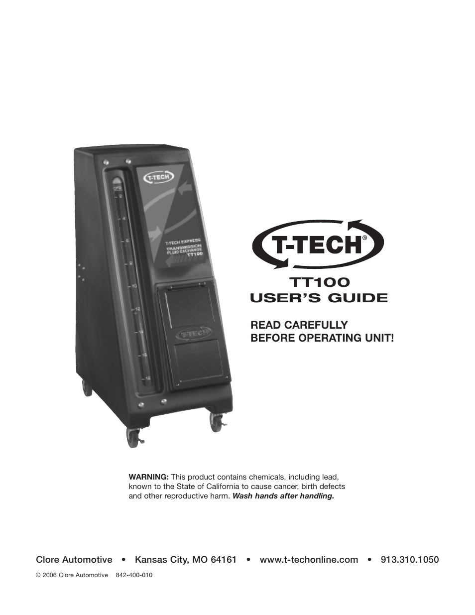 Tt100, User’s guide | T-Tech TT100 User Manual | Page 38 / 38
