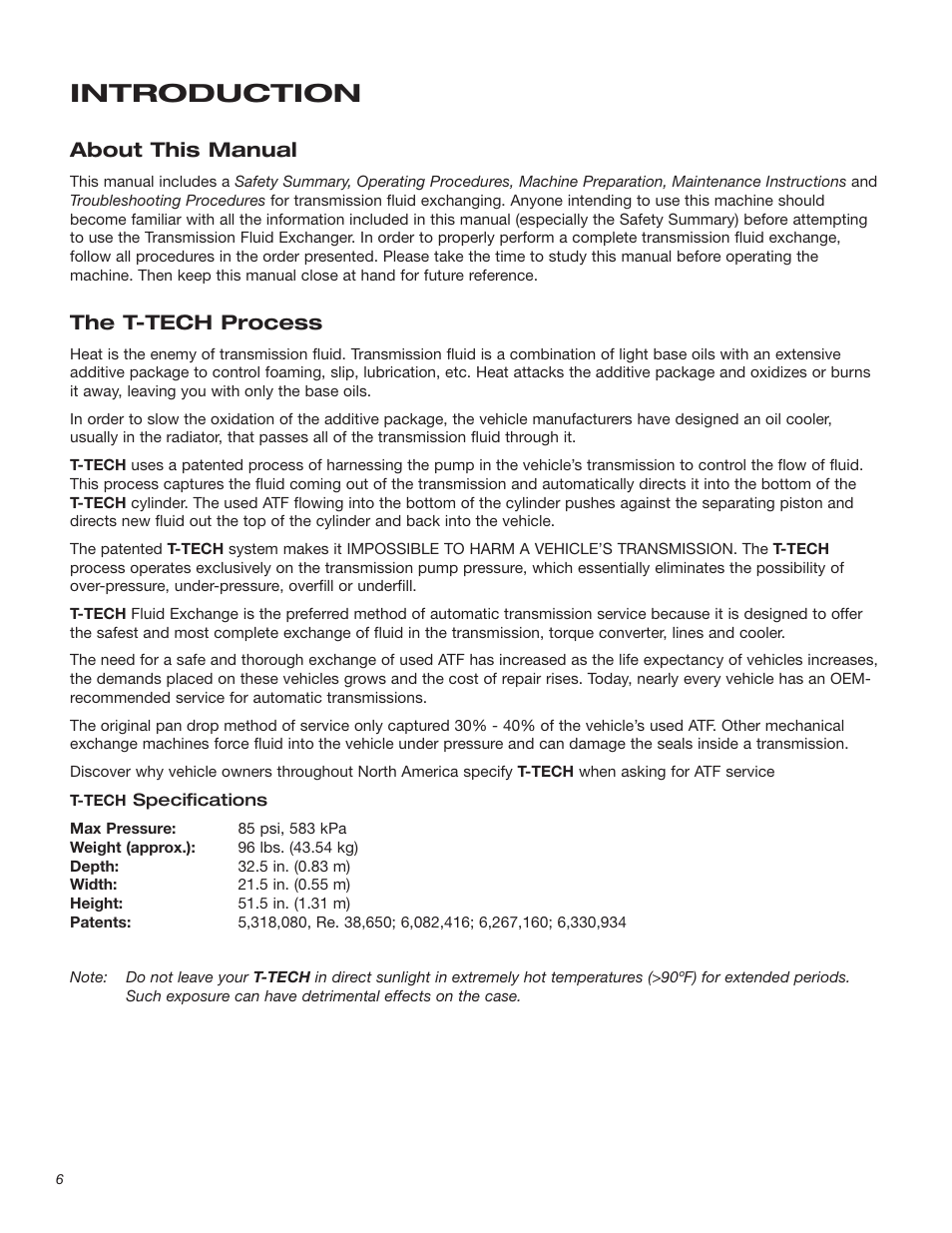 Introduction, About this manual, The t-tech process | T-Tech TT100 User Manual | Page 6 / 38