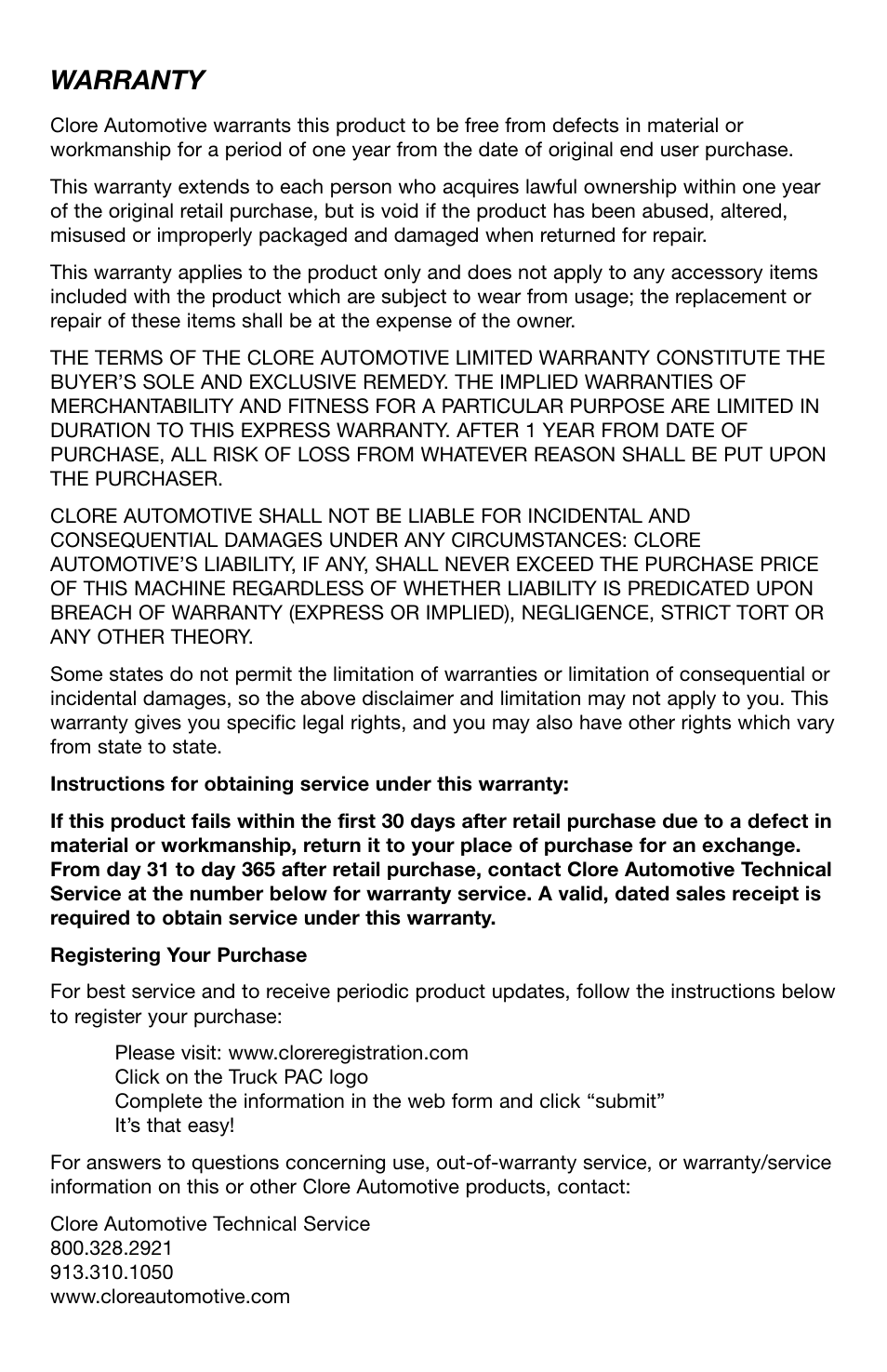 Warranty | T-Tech ES8000 User Manual | Page 10 / 32