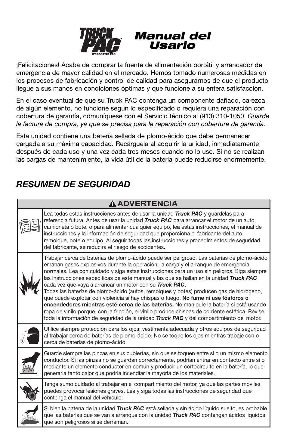 Manual del usario, Resumen de seguridad | T-Tech ES8000 User Manual | Page 12 / 32