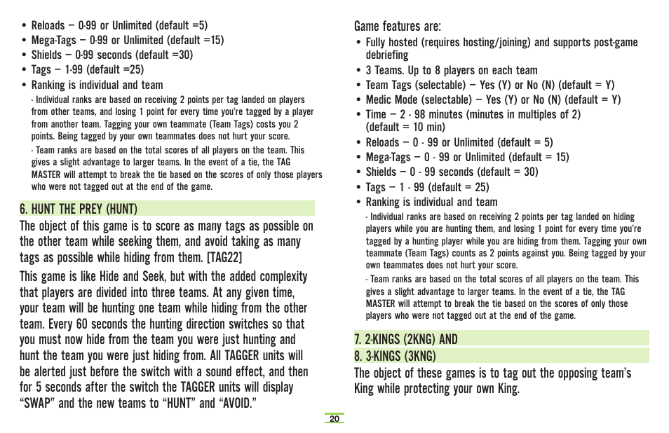 TAG Player System User Manual | Page 22 / 28