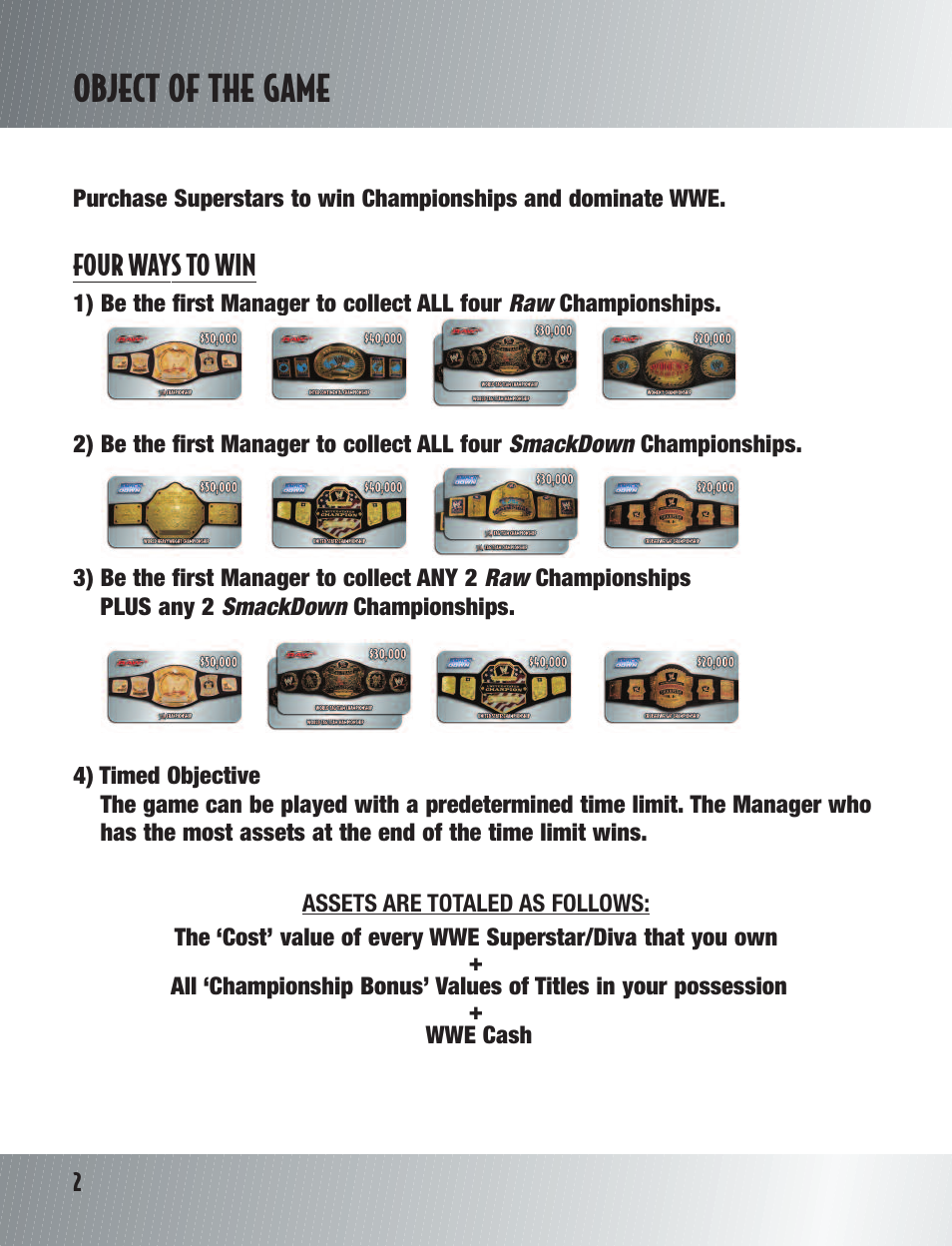 Object of the game | TAG Wrestling DVD Board Game User Manual | Page 4 / 24