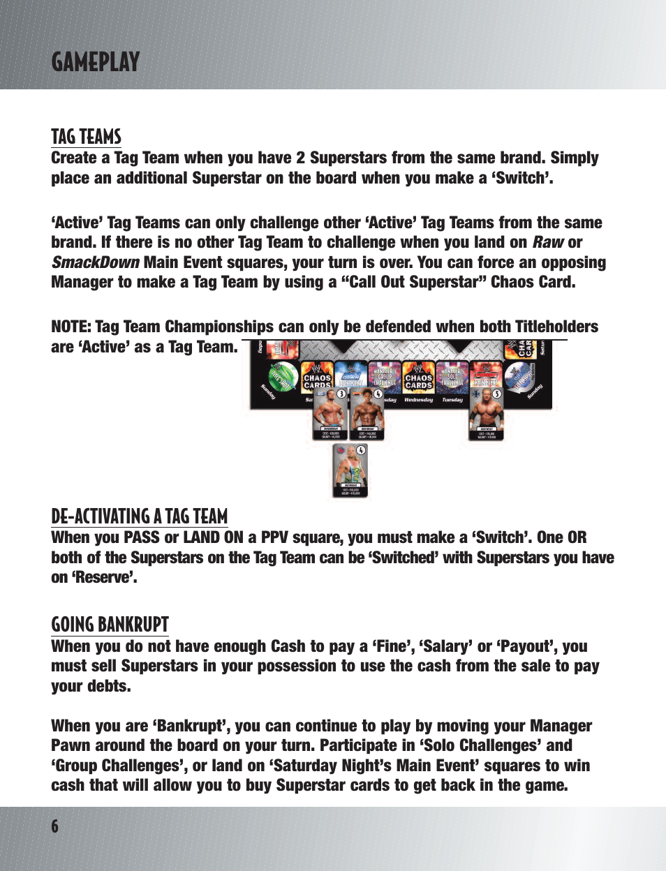 Gameplay | TAG Wrestling DVD Board Game User Manual | Page 8 / 24