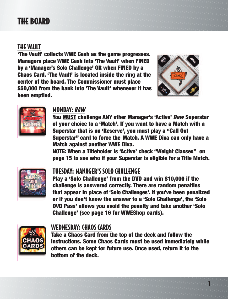 The board | TAG Wrestling DVD Board Game User Manual | Page 9 / 24