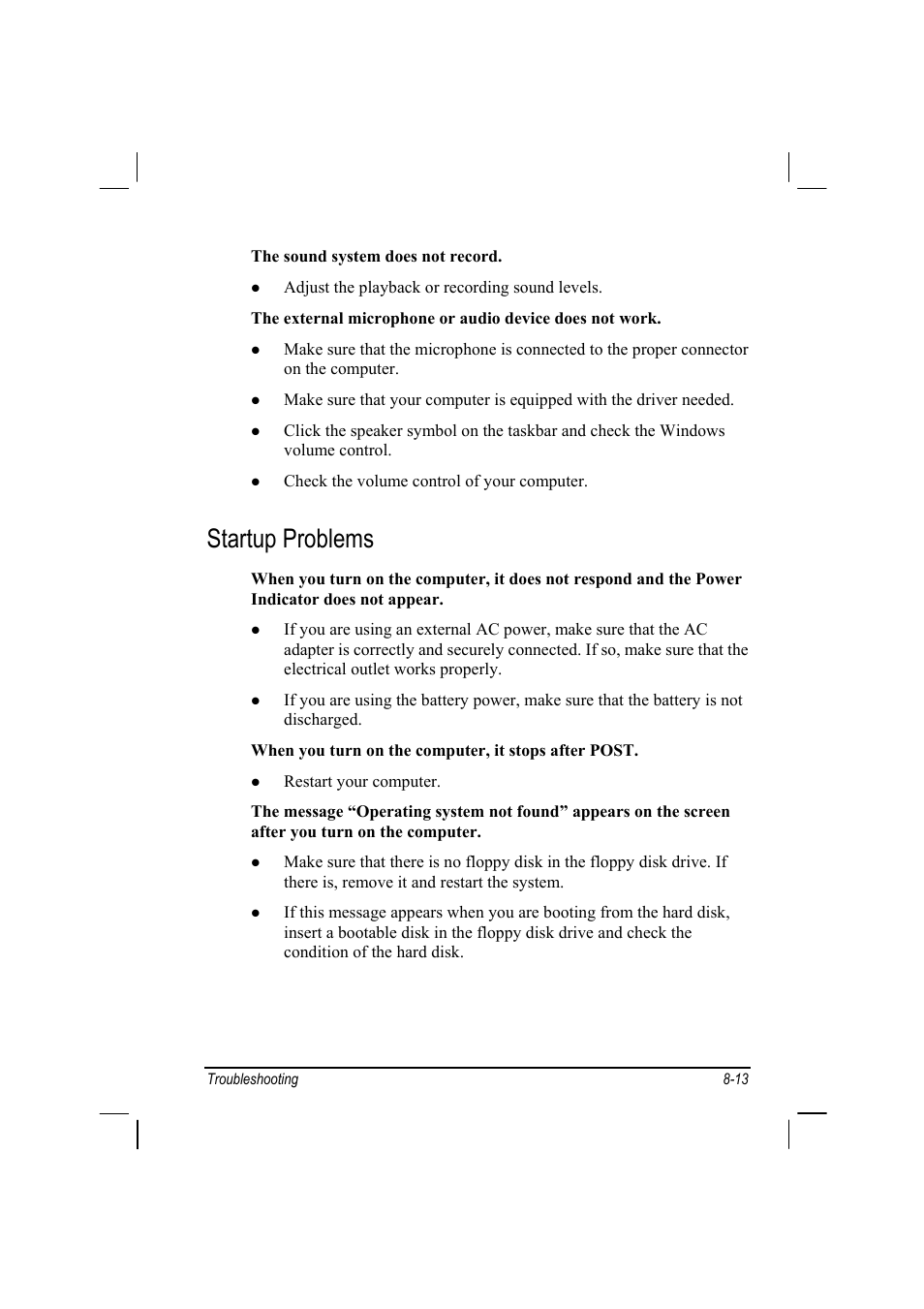 Startup problems | TAG MIL-BOOK 10 User Manual | Page 101 / 105