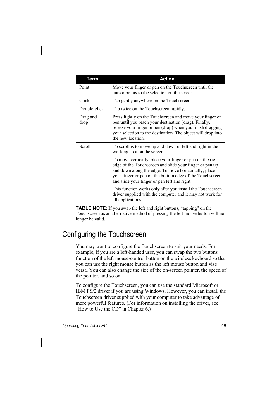 Configuring the touchscreen | TAG MIL-BOOK 10 User Manual | Page 24 / 105