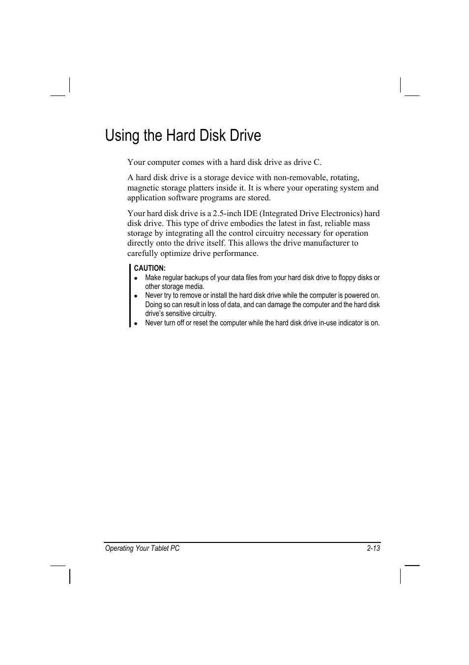 Using the hard disk drive | TAG MIL-BOOK 10 User Manual | Page 28 / 105