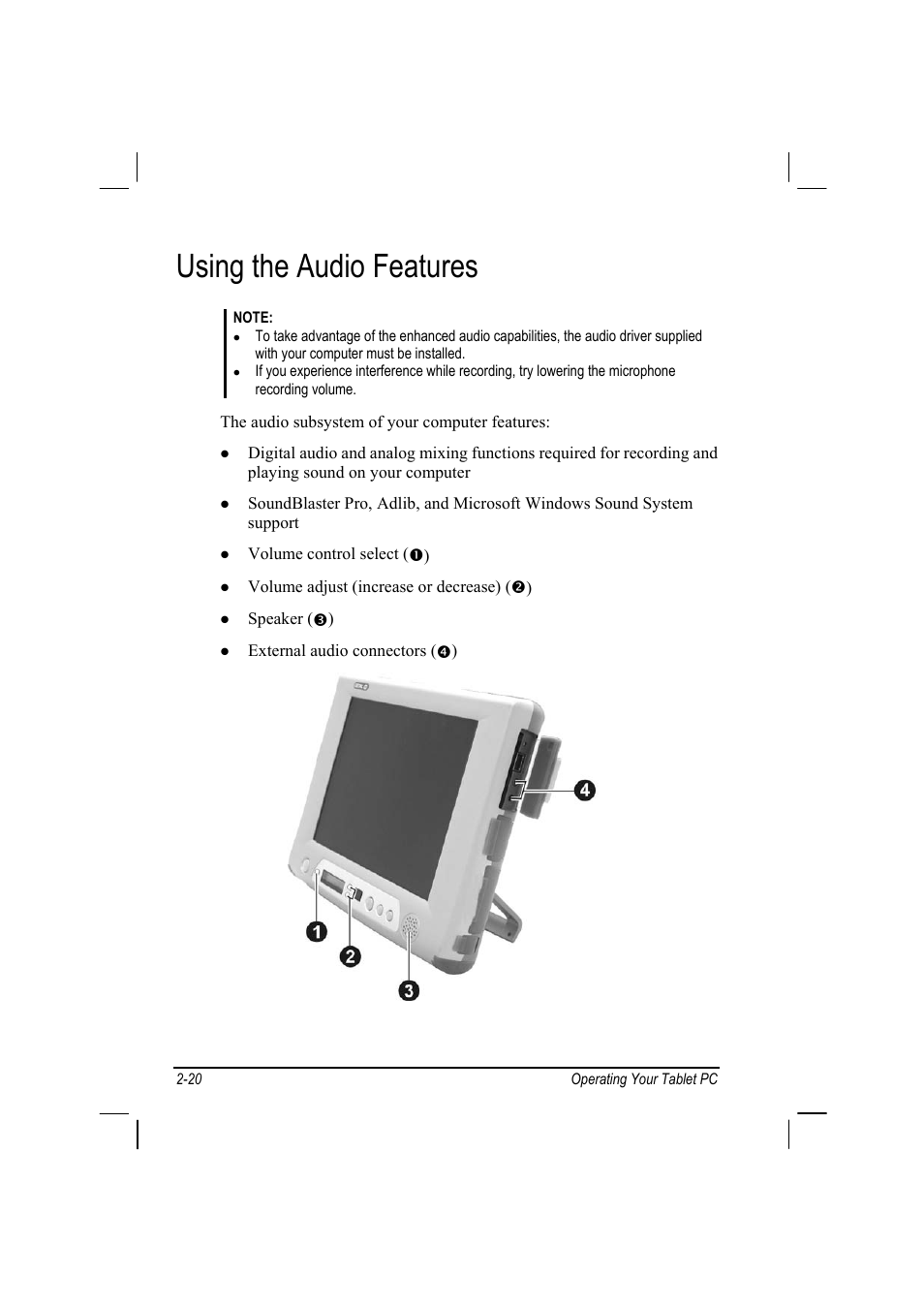 Using the audio features | TAG MIL-BOOK 10 User Manual | Page 35 / 105
