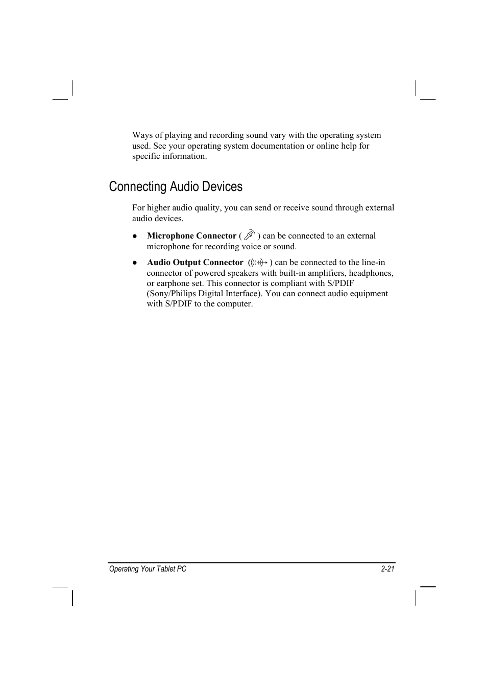 Connecting audio devices | TAG MIL-BOOK 10 User Manual | Page 36 / 105