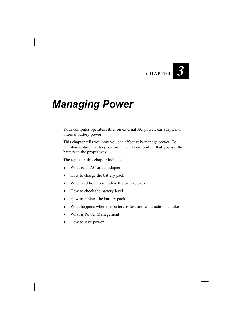 Managing power | TAG MIL-BOOK 10 User Manual | Page 39 / 105