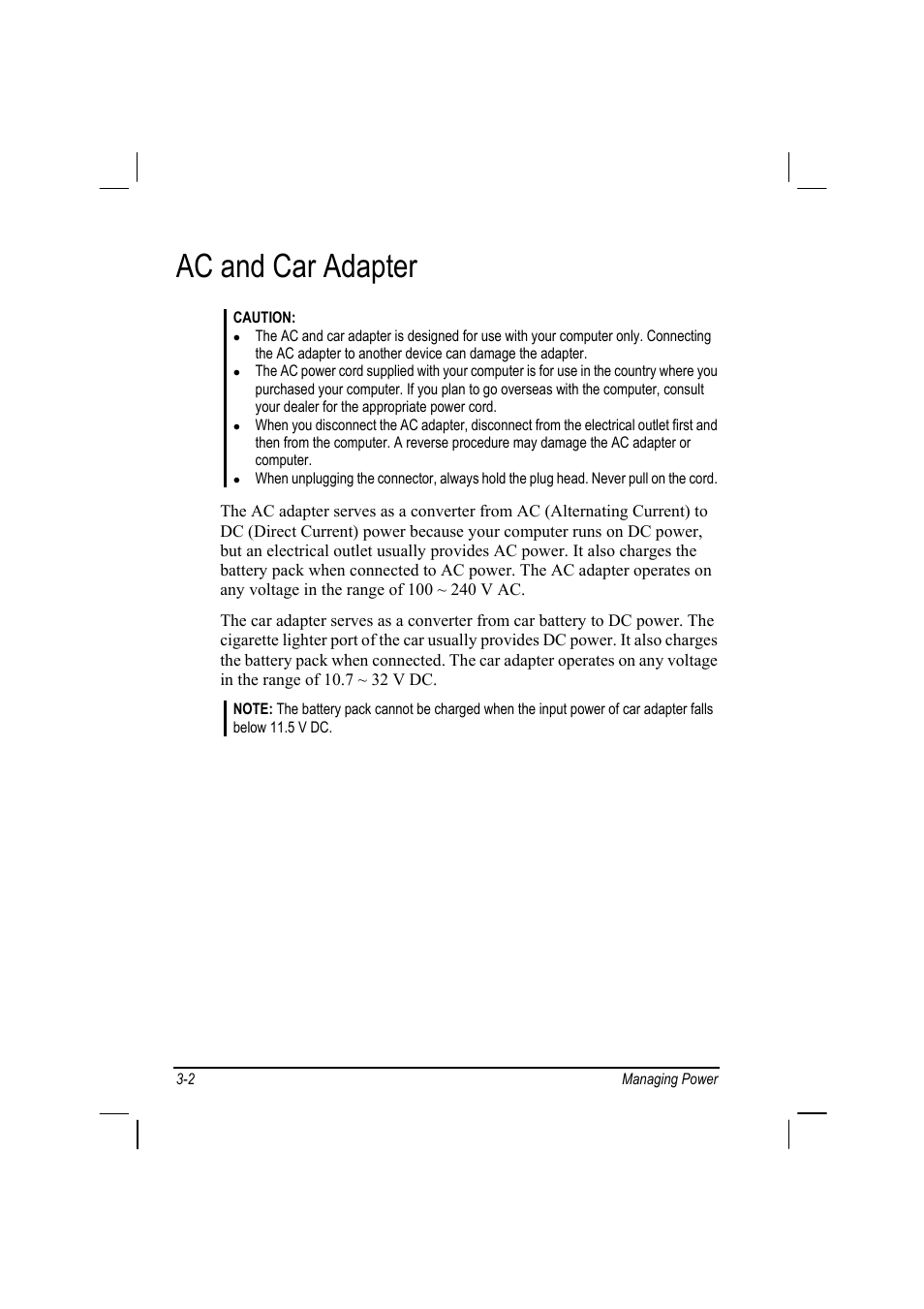 Ac and car adapter | TAG MIL-BOOK 10 User Manual | Page 40 / 105